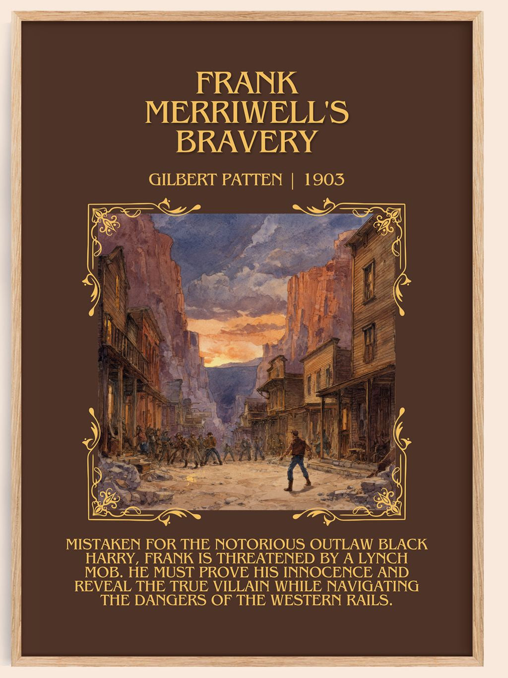 Frank Merriwell'S Bravery Minimalist Book Poster by Gilbert Patten – book poster