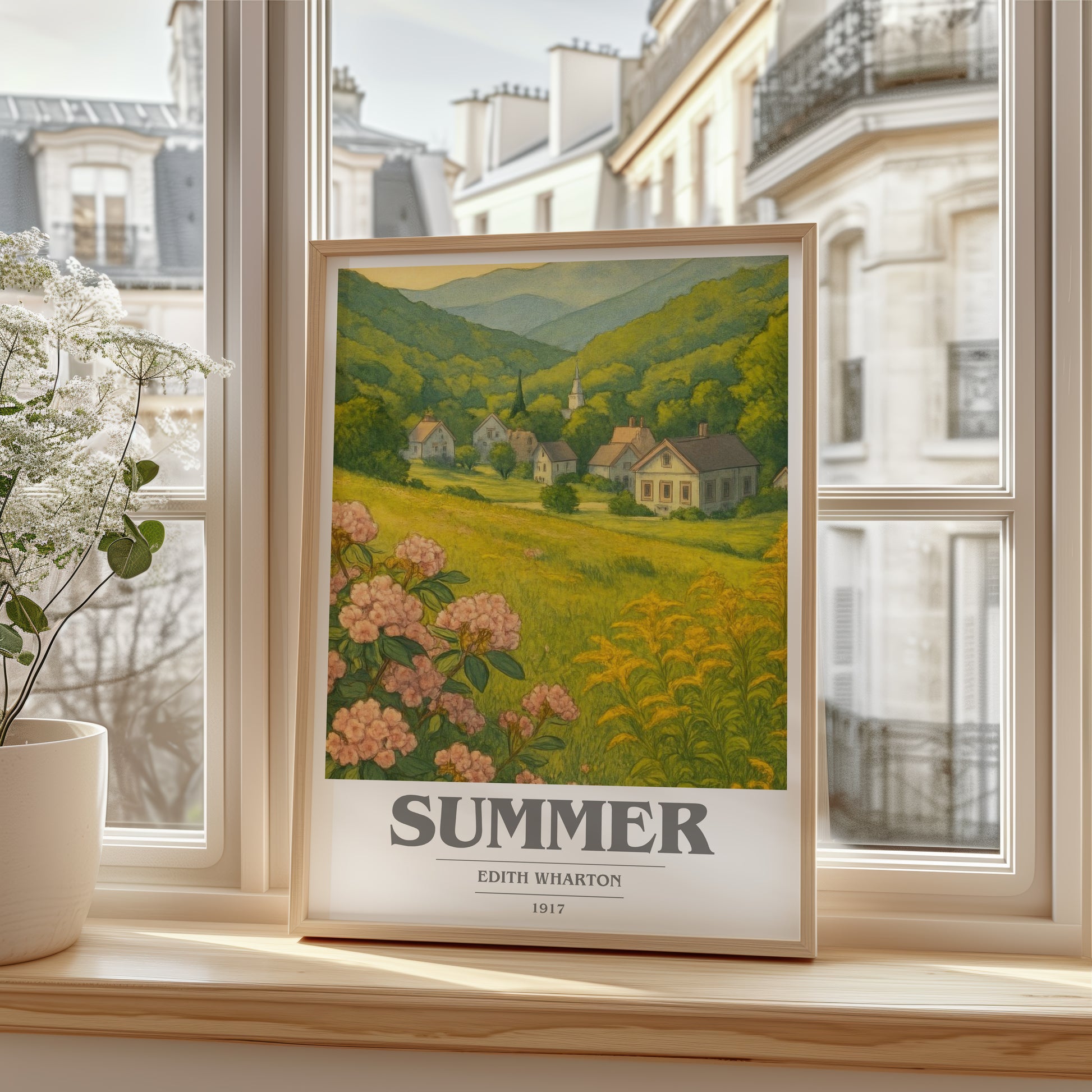 Summer book cover poster colour and style options – Edith Wharton book art
