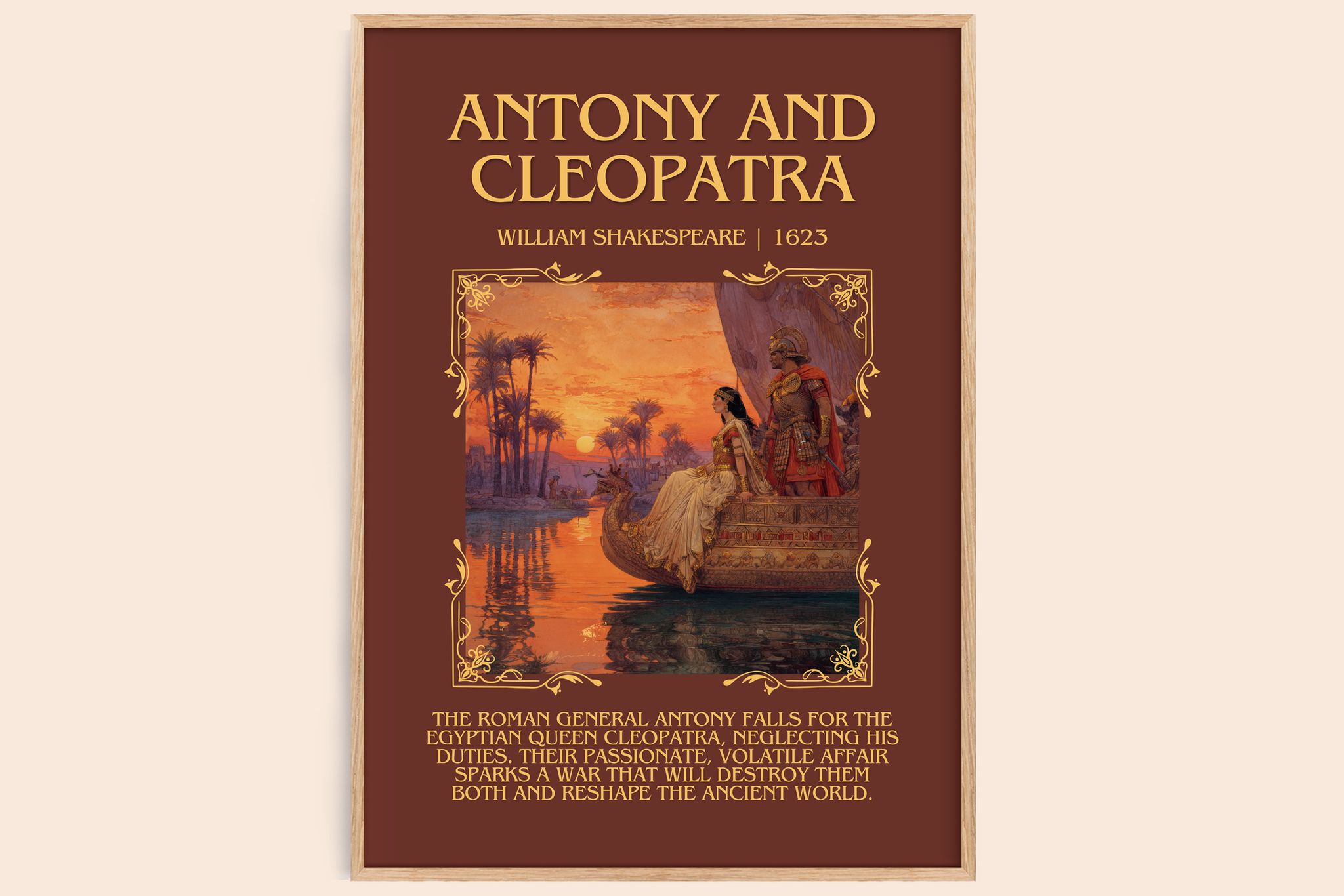 Antony And Cleopatra Minimalist Book Poster by William Shakespeare