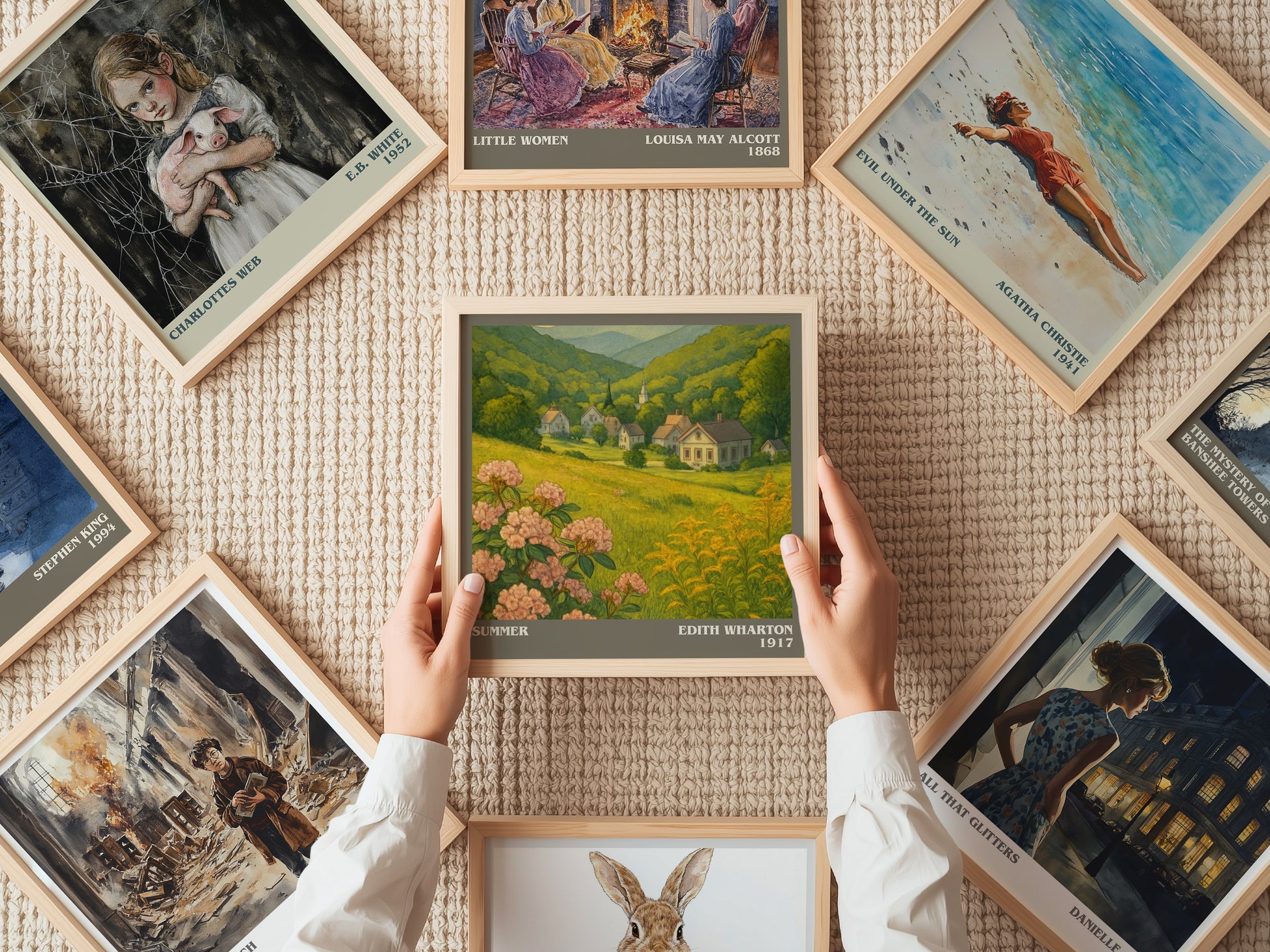 Summer literary book poster framed on wall – romance wall art