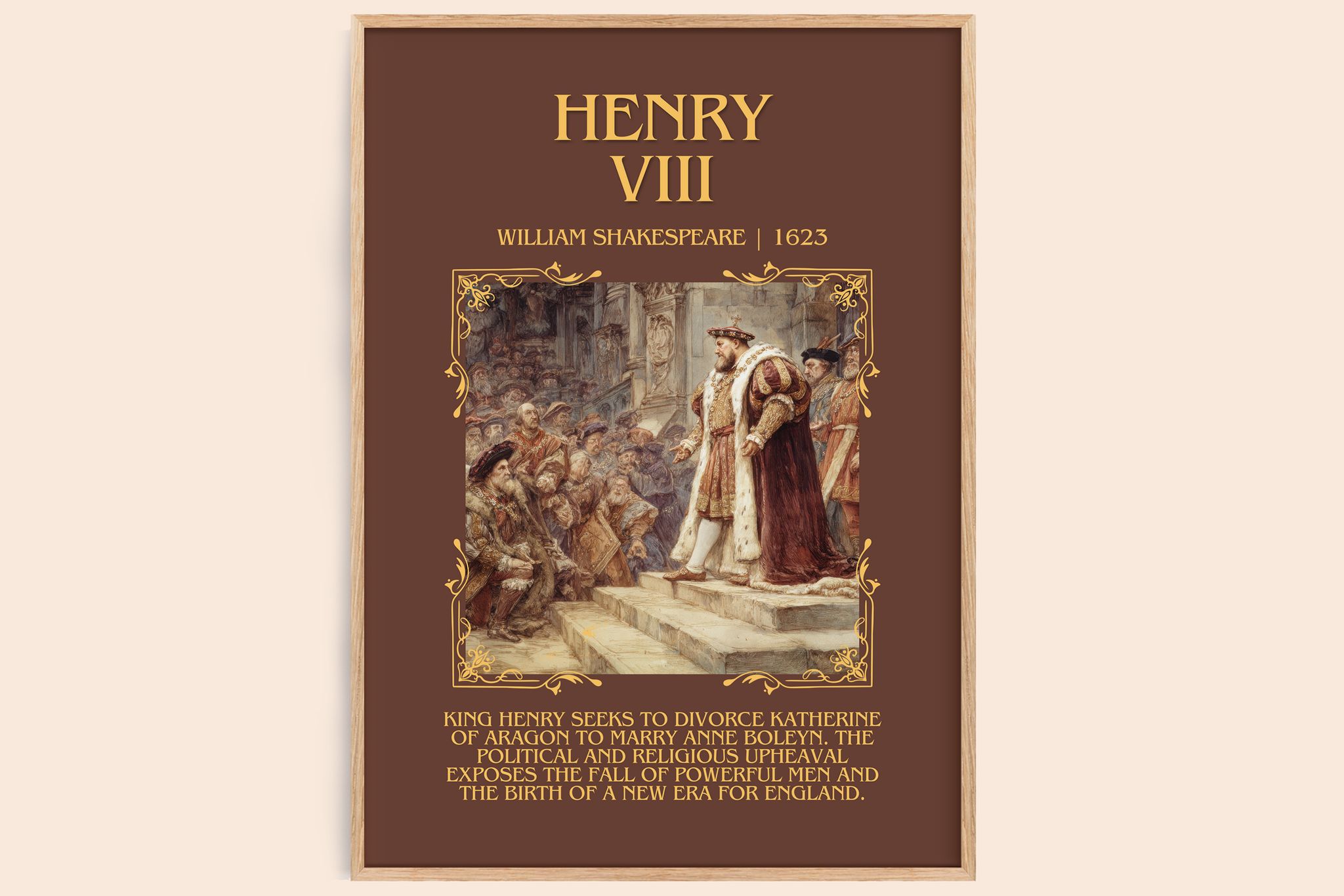 Henry Viii Minimalist Book Poster by William Shakespeare