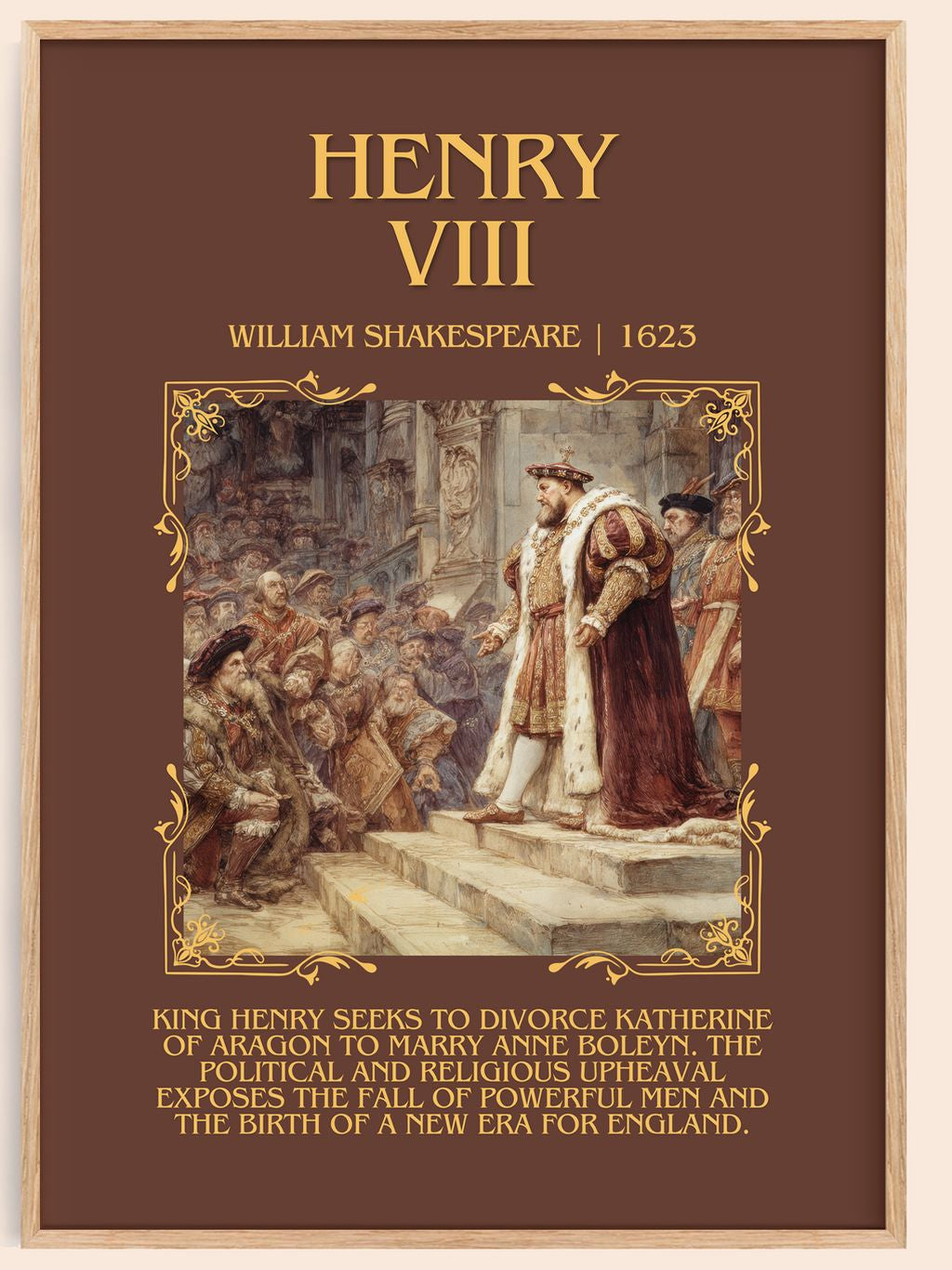 Henry Viii Minimalist Book Poster by William Shakespeare – book poster
