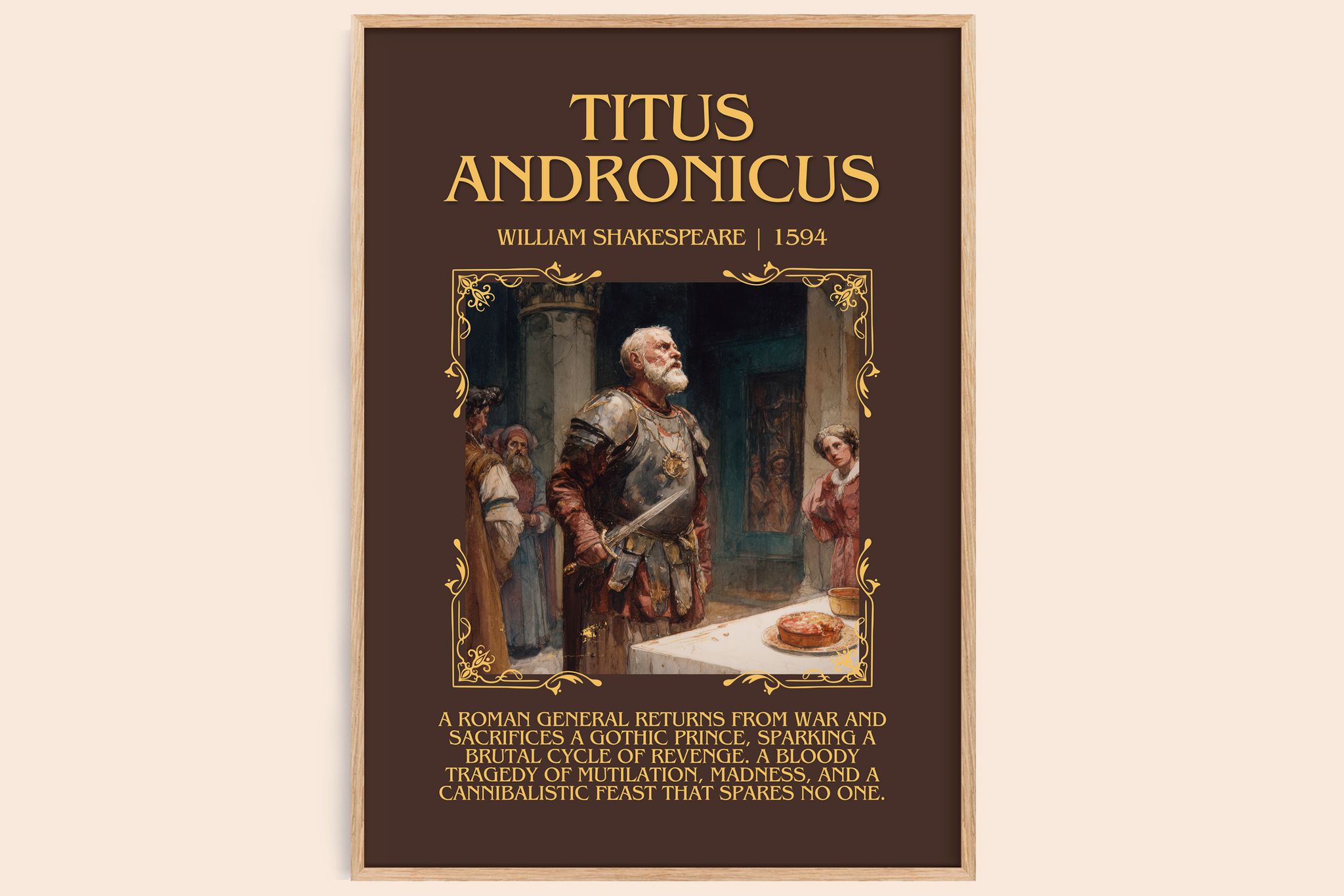 Titus Andronicus Minimalist Book Poster by William Shakespeare