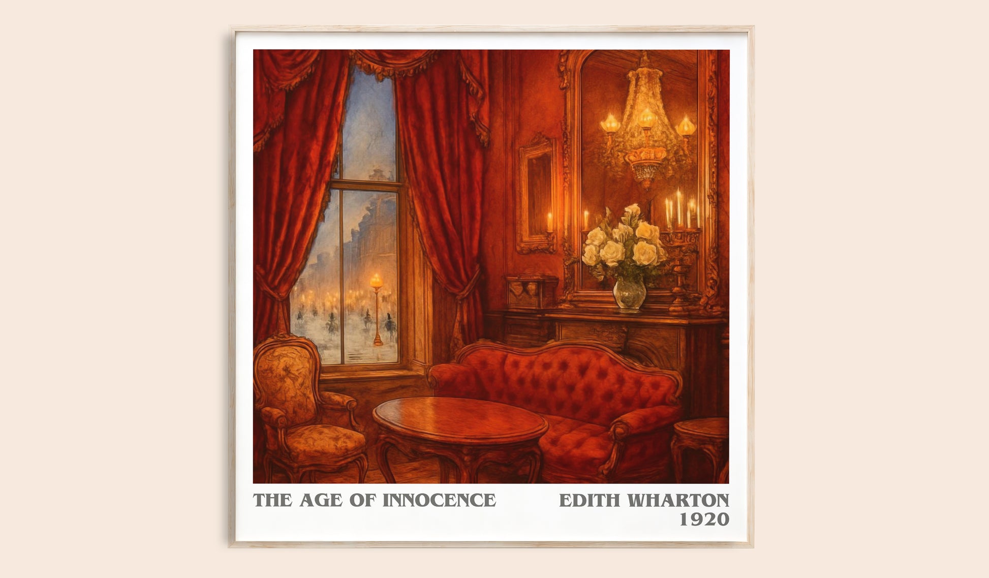 The Age Of Innocence literary book poster by Edith Wharton – framed literary art print