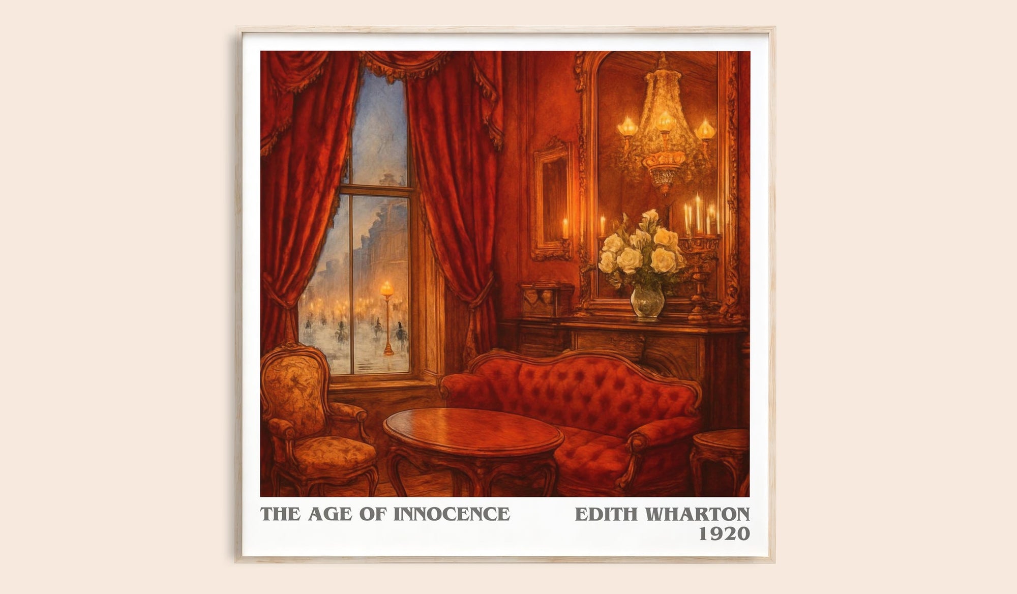 The Age Of Innocence literary book poster by Edith Wharton – framed literary art print