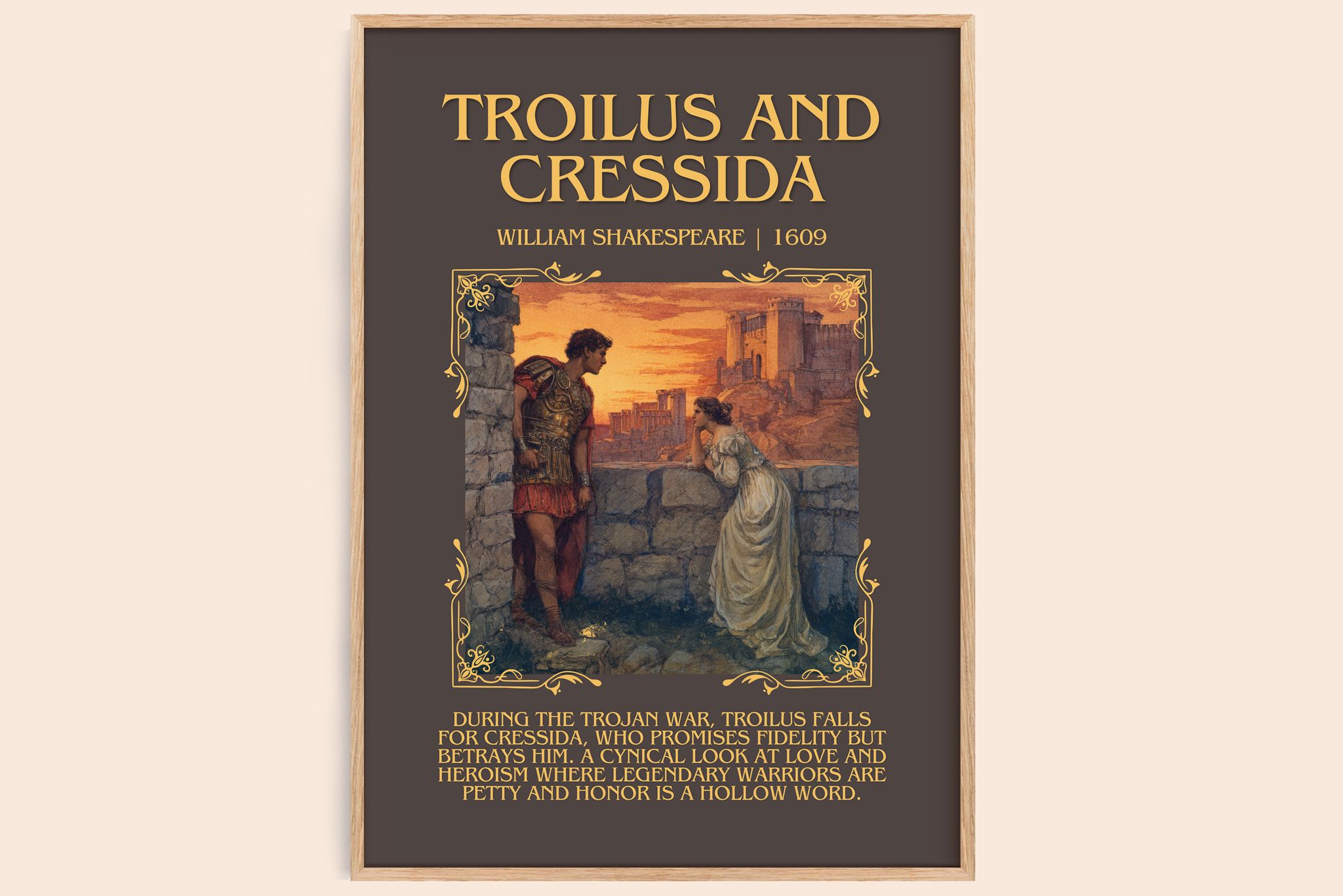 Troilus And Cressida Minimalist Book Poster by William Shakespeare