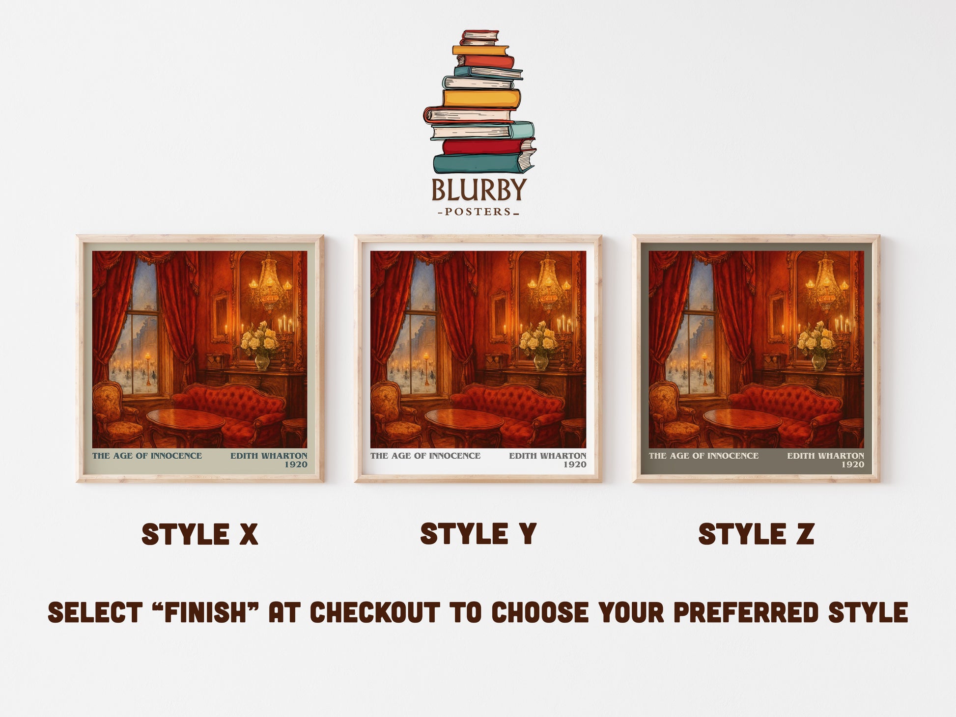 The Age Of Innocence literary print in frame leaning in hallway – classic literature wall art
