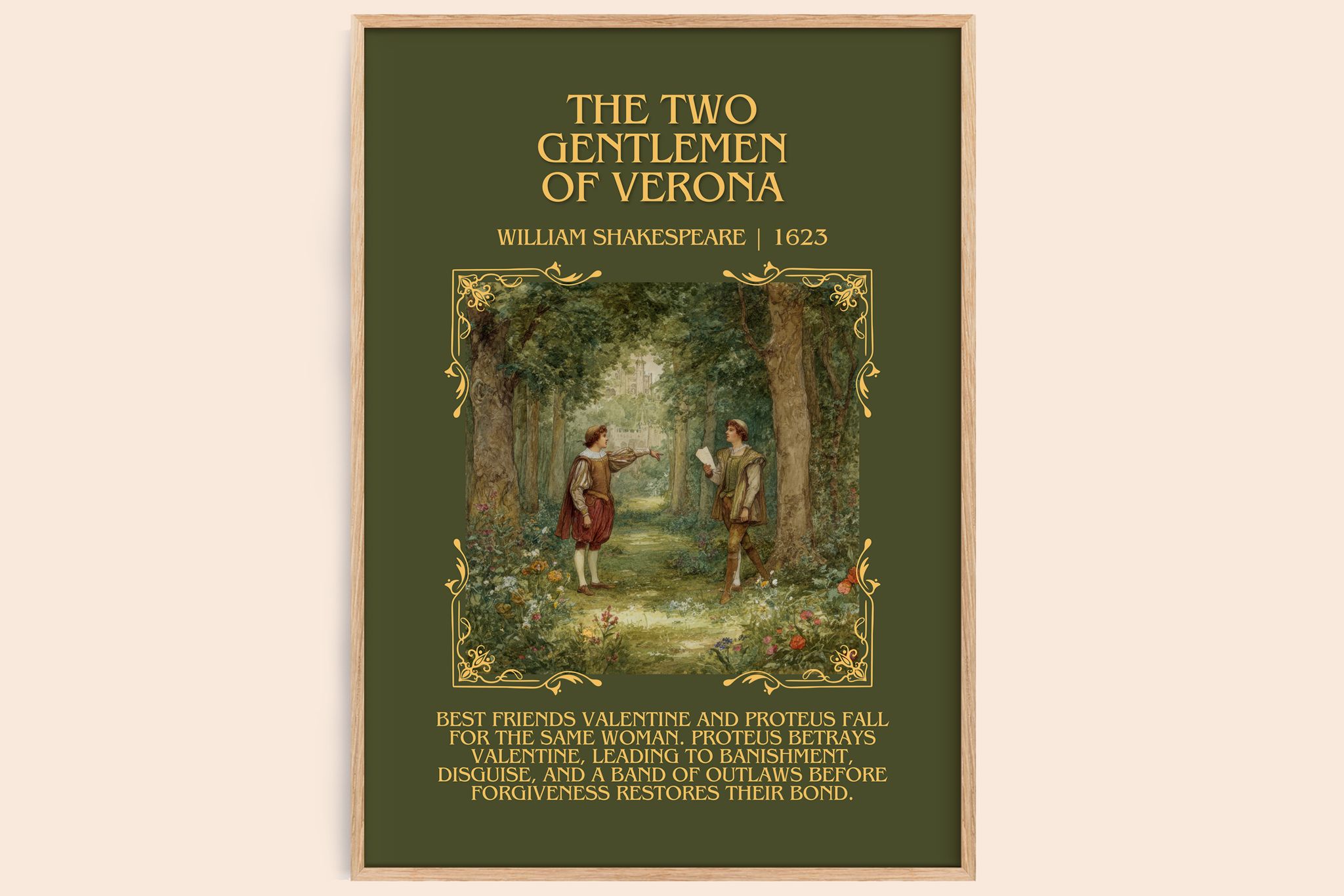 Two Gentlemen Of Verona Minimalist Book Poster by William Shakespeare