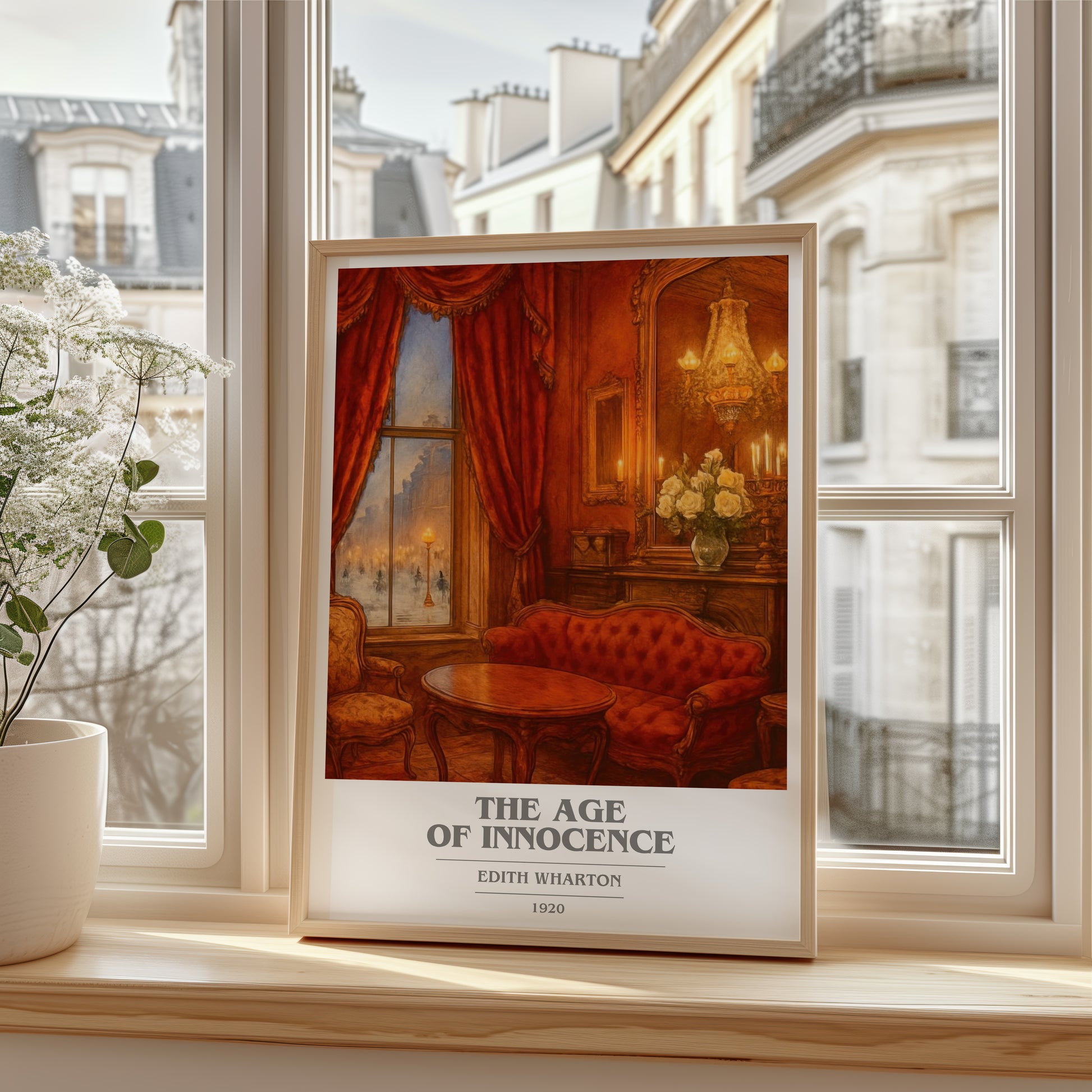 The Age Of Innocence book cover poster colour and style options – Edith Wharton book art