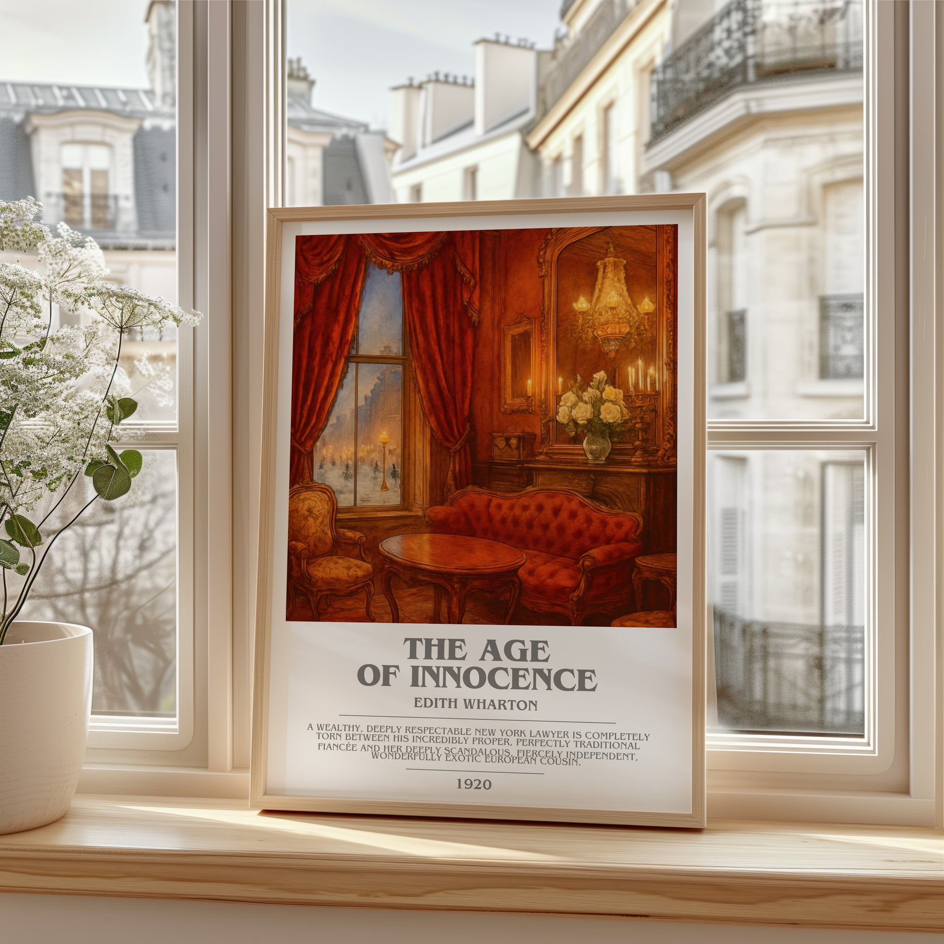 The Age Of Innocence bookish poster colour and style options – Edith Wharton book art