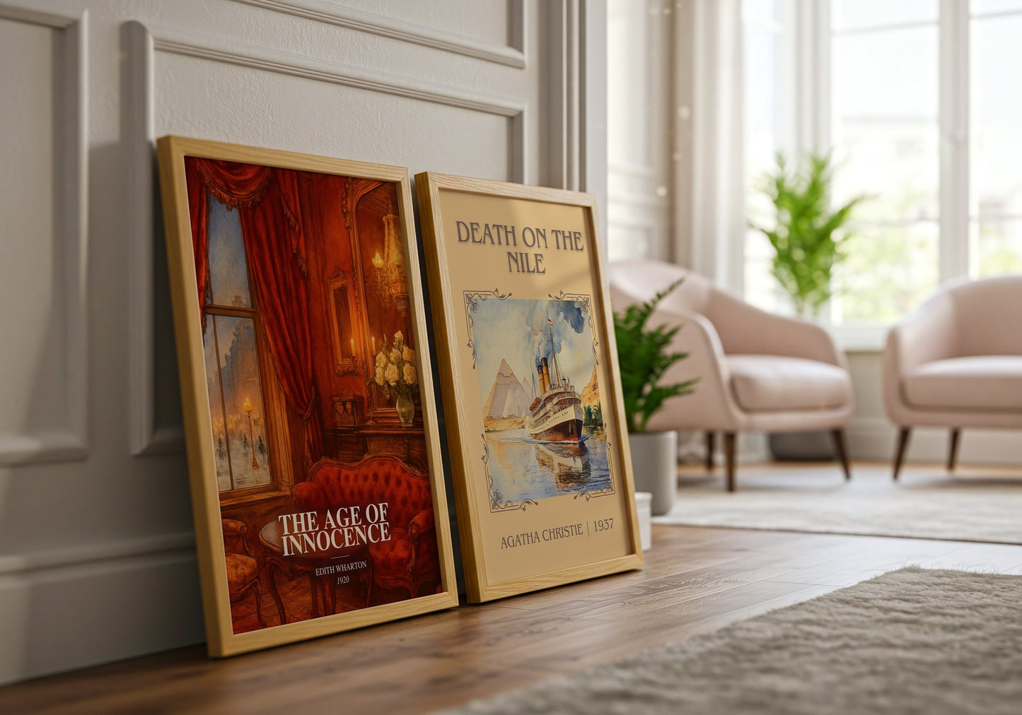 The Age Of Innocence watercolour print framed by window – literary home decor