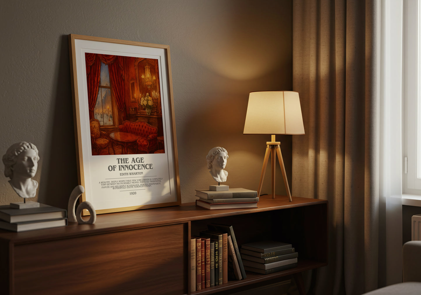 The Age Of Innocence bookish book poster framed on wall – classic literature wall art