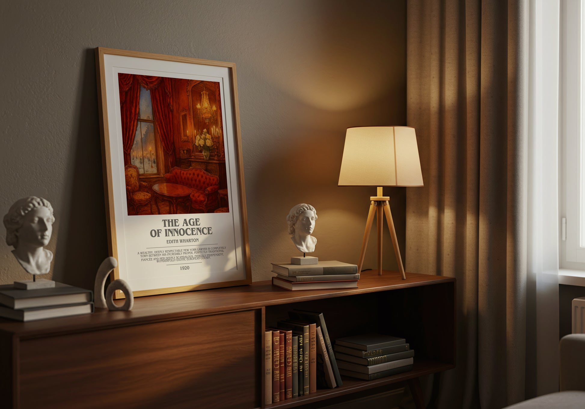 The Age Of Innocence bookish book poster framed on wall – classic literature wall art