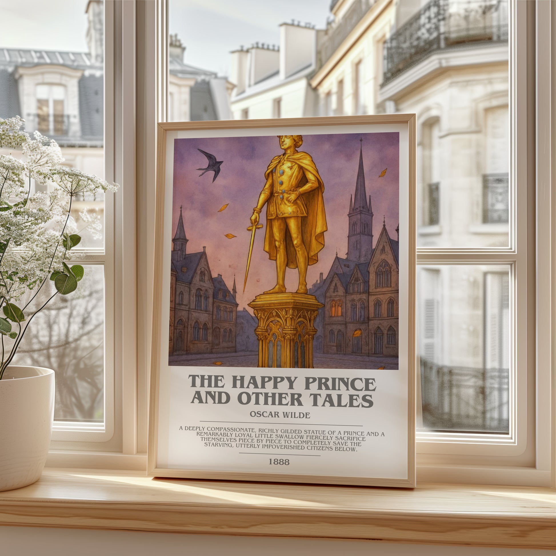 The Happy Prince And Other Tales bookish poster colour and style options – Oscar Wilde book art