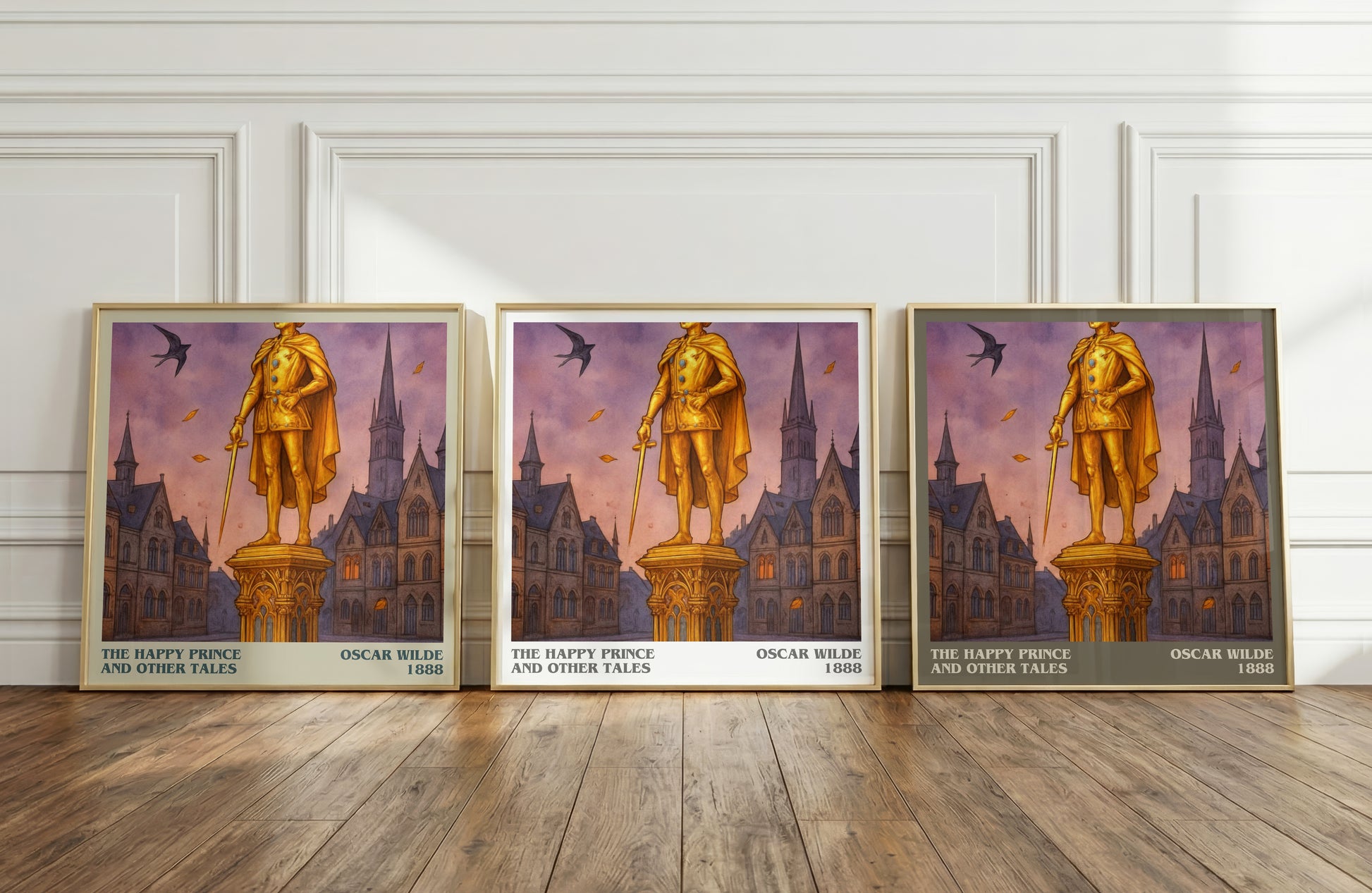 The Happy Prince And Other Tales literary art print colour and style options – Oscar Wilde book art
