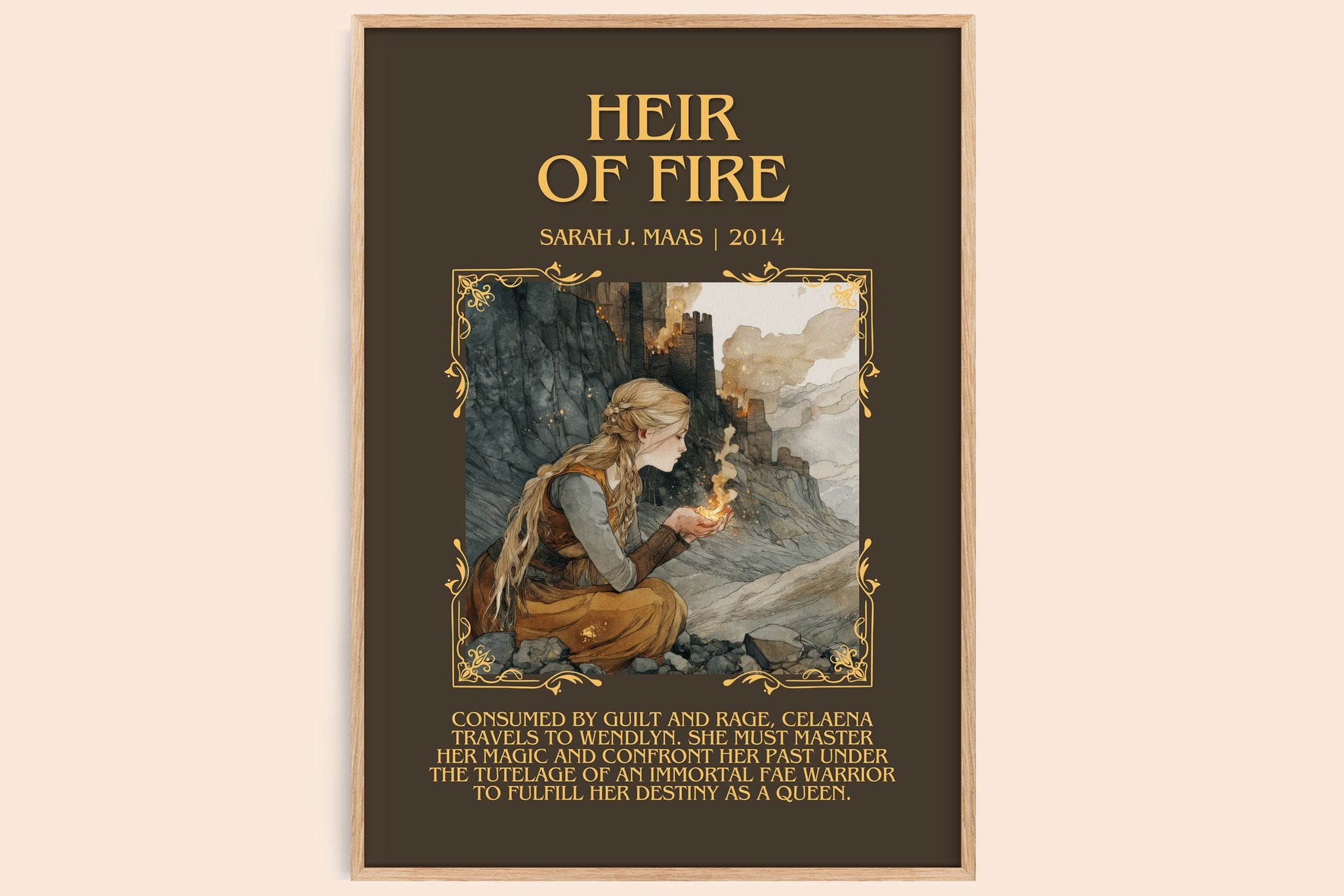 Heir Of Fire Minimalist Book Poster by Sarah J. Maas