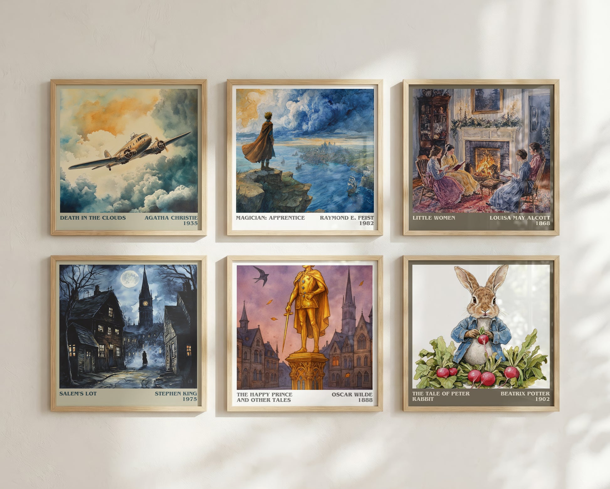 The Happy Prince And Other Tales literary print framed by window – literary home decor