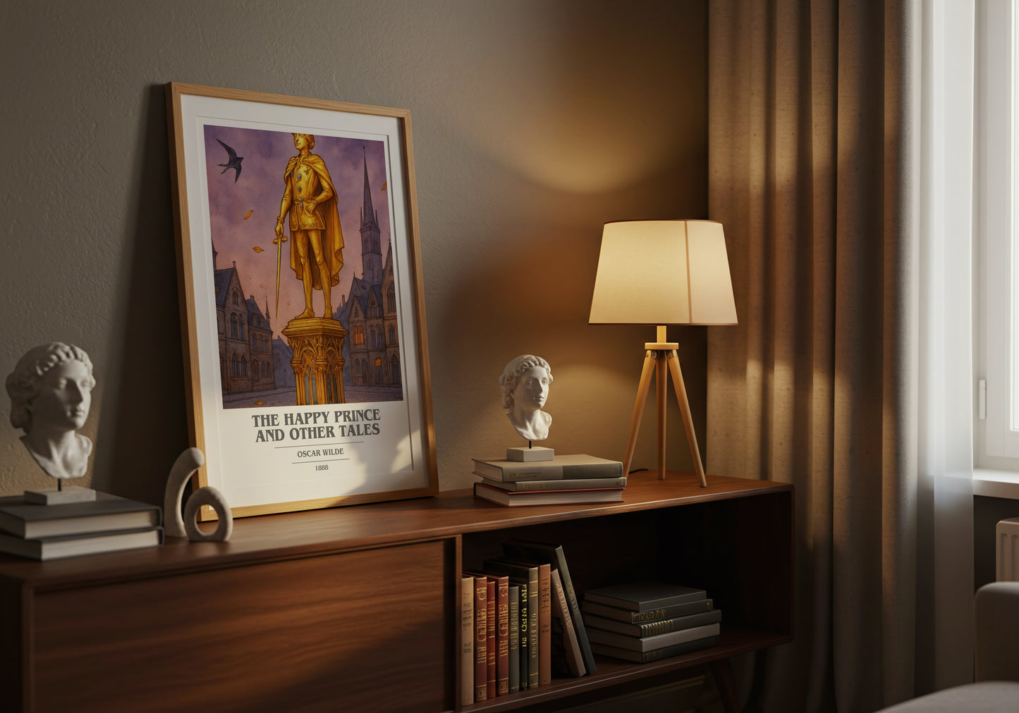 The Happy Prince And Other Tales book cover book poster framed on wall – childrens wall art