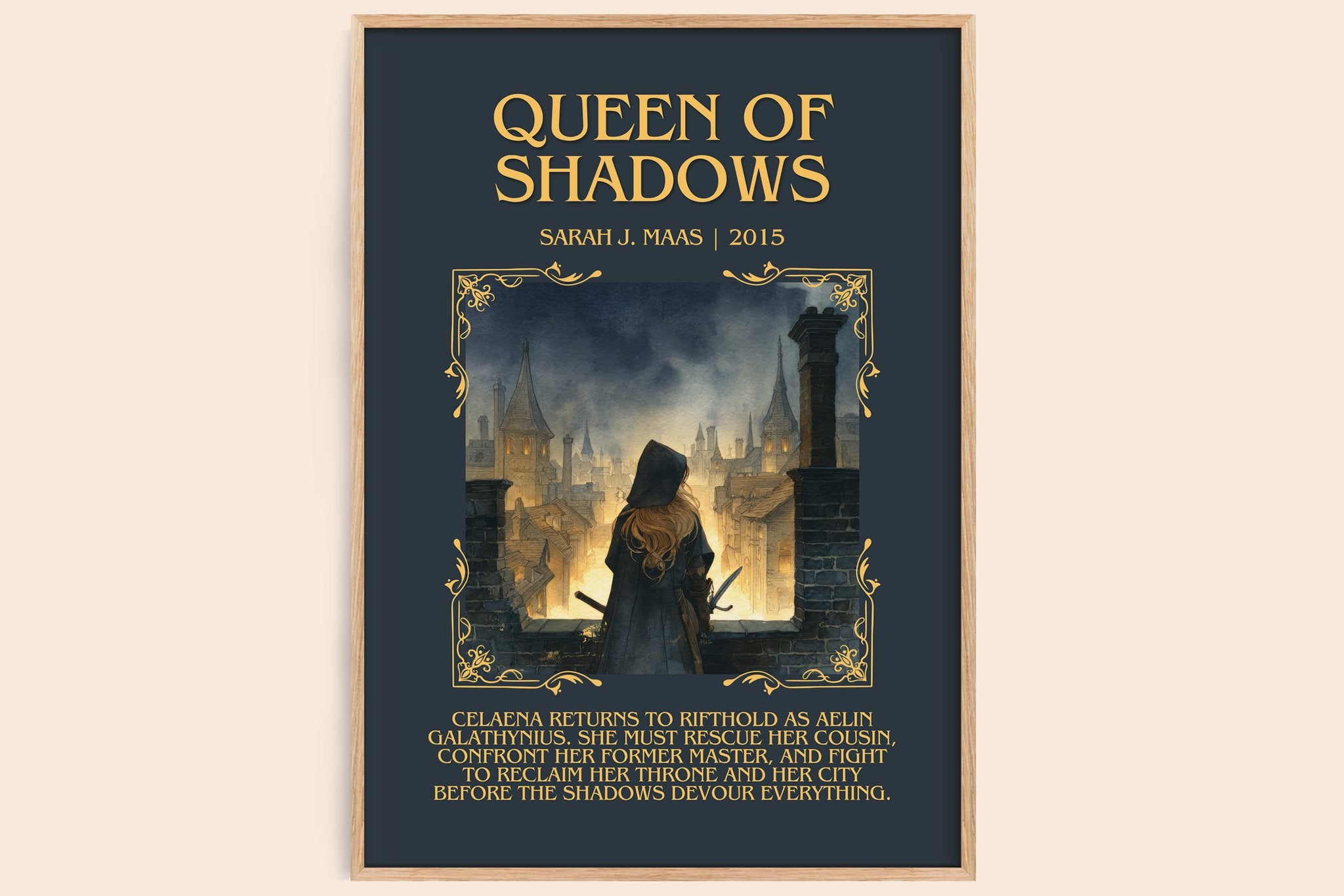 Queen Of Shadows Minimalist Book Poster by Sarah J. Maas