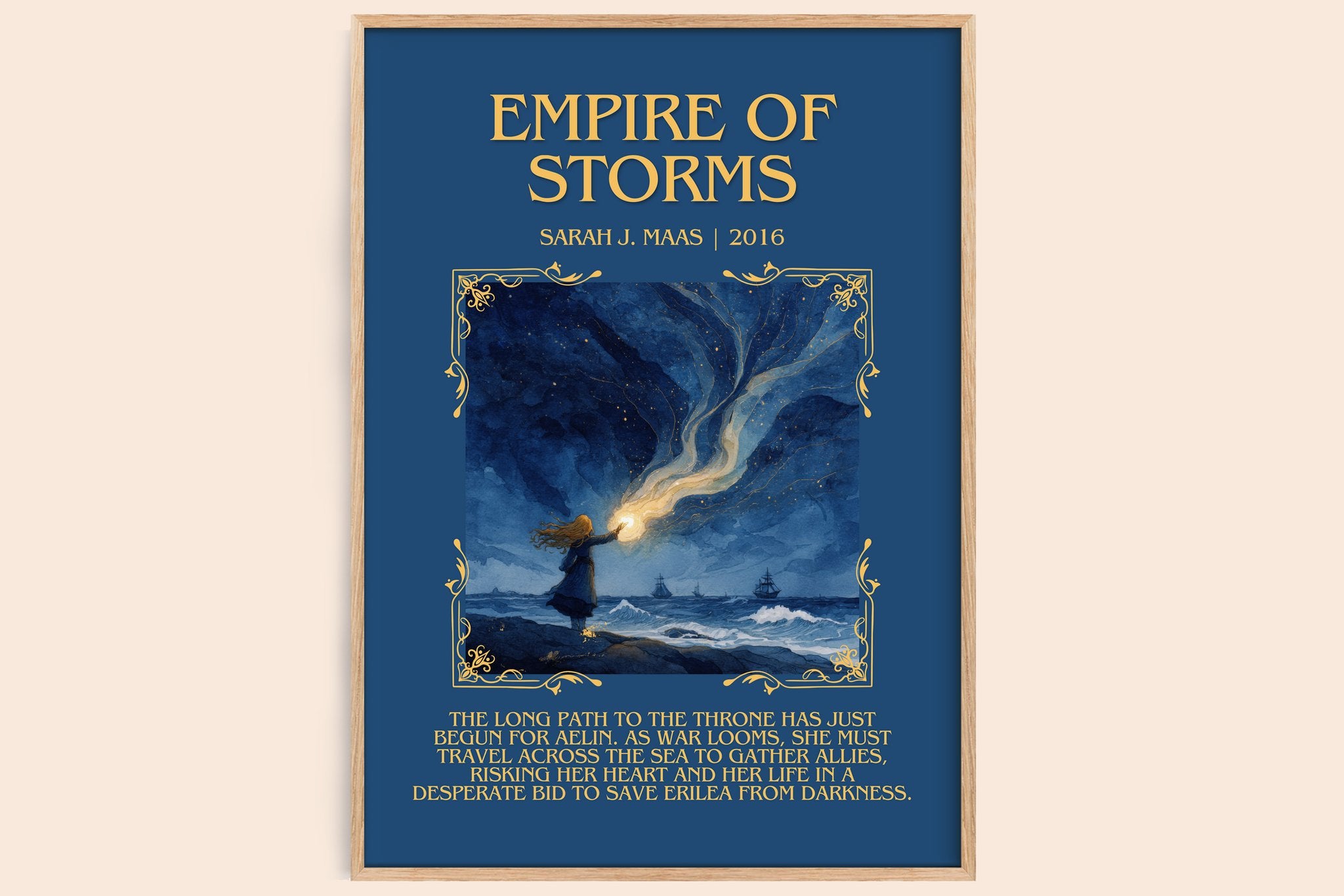 Empire Of Storms Minimalist Book Poster by Sarah J. Maas