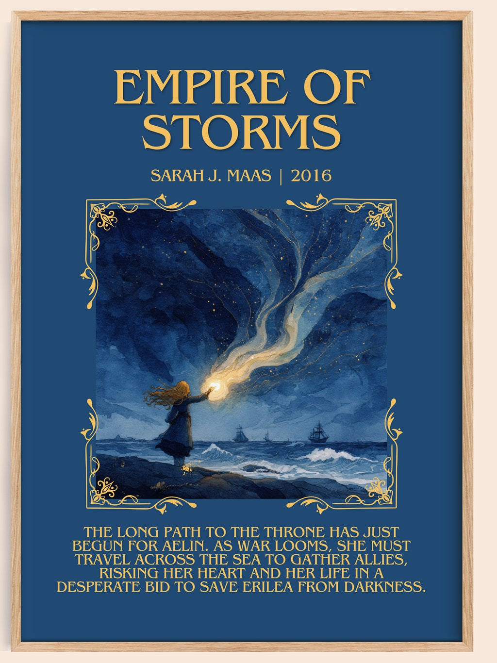 Empire Of Storms Minimalist Book Poster by Sarah J. Maas – book poster