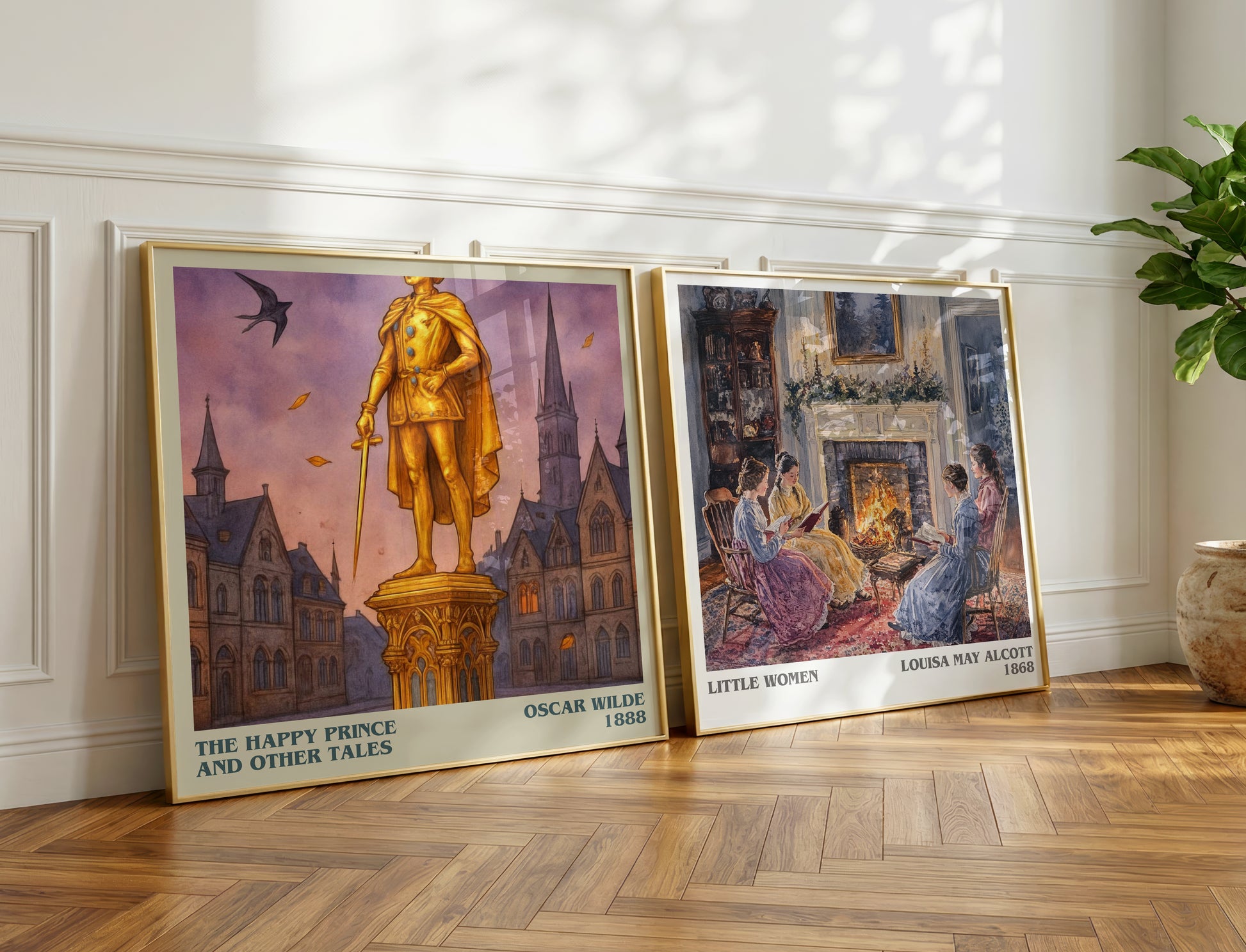 The Happy Prince And Other Tales literary print on bookshelf – Oscar Wilde fan gift