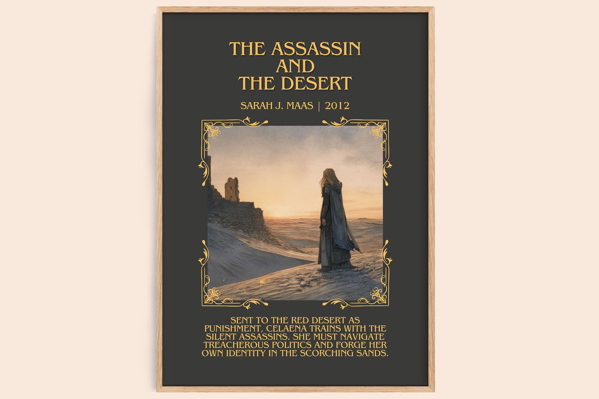 The Assassin And The Desert Minimalist Book Poster by Sarah J. Maas