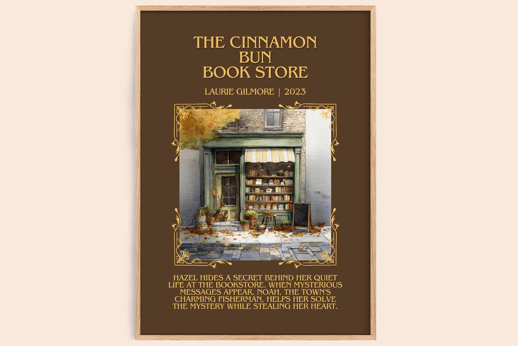 The Cinnamon Bun Book Store Minimalist Book Poster by Laurie Gilmore