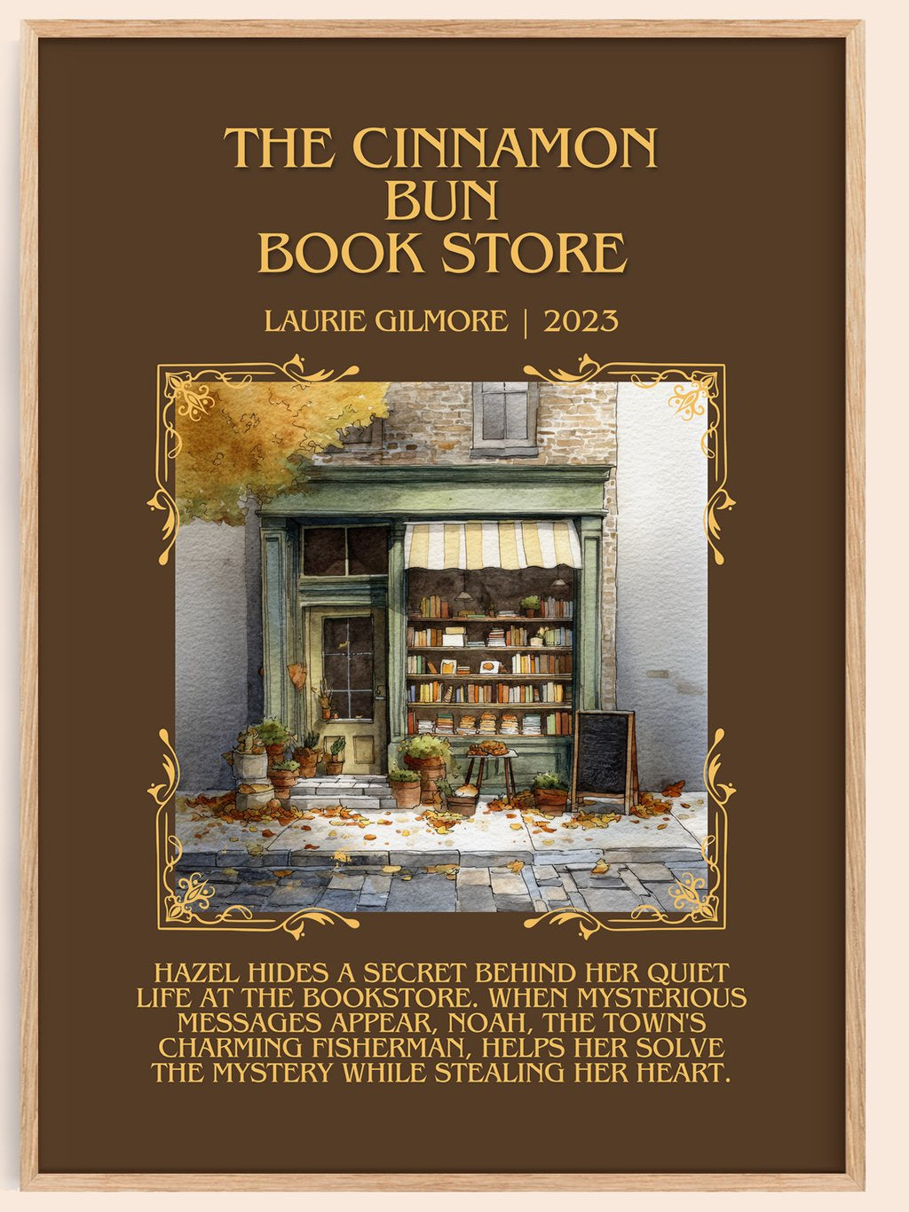 The Cinnamon Bun Book Store Minimalist Book Poster by Laurie Gilmore – book poster