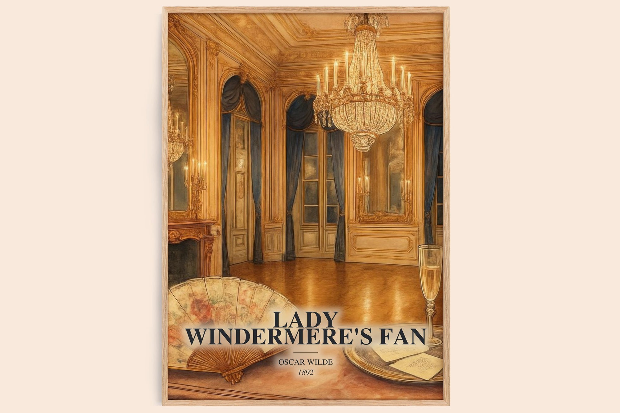 Lady Windermere'S Fan watercolour book poster by Oscar Wilde – framed literary art print