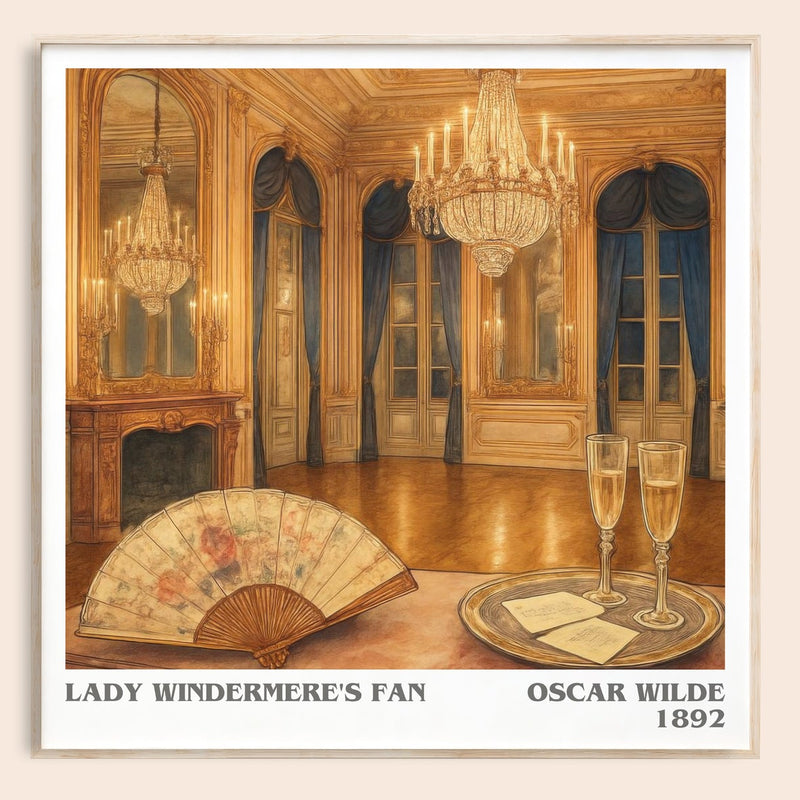 Lady Windermere's Fan literary book poster by Oscar Wilde – framed literary art print