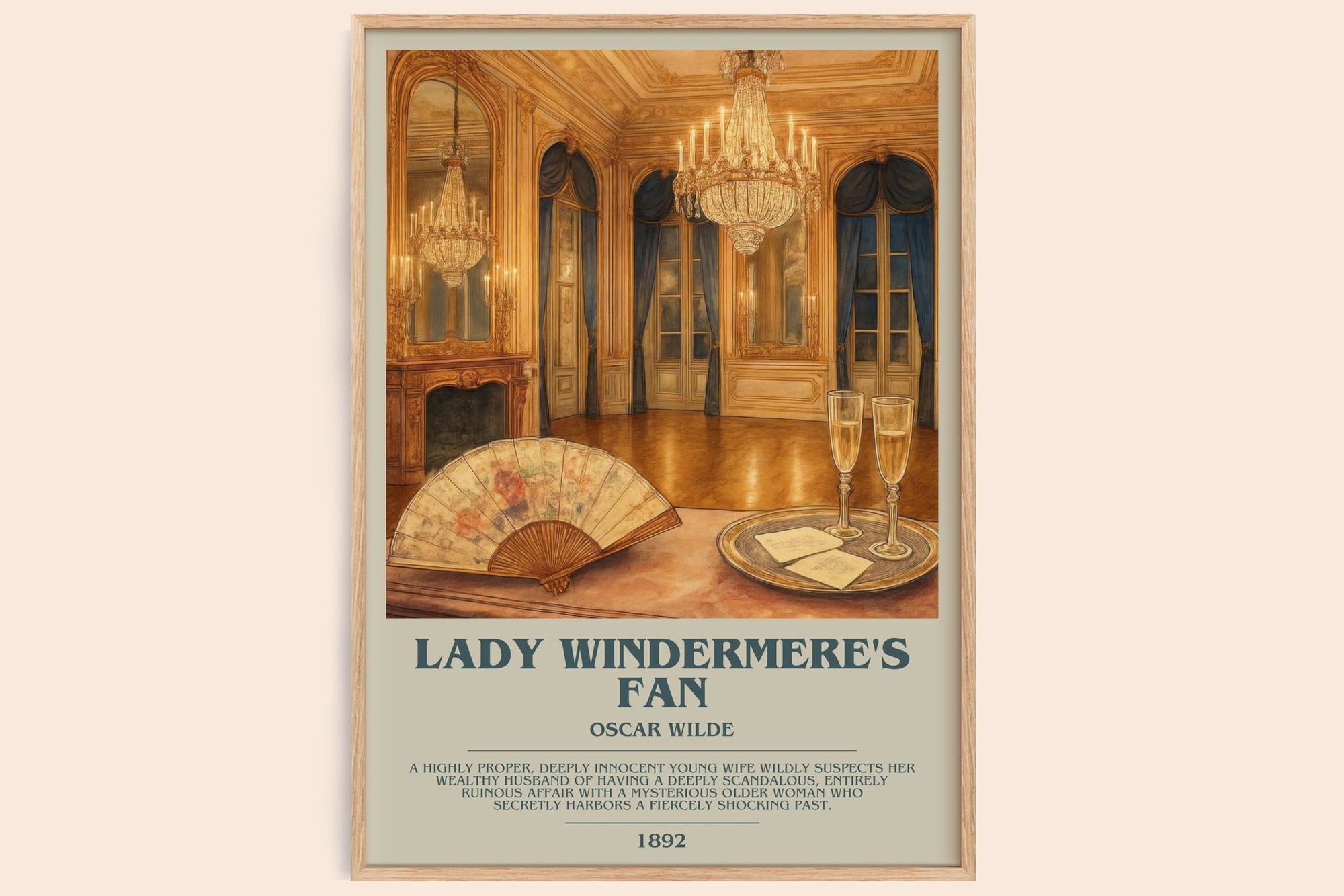 Lady Windermere's Fan bookish book poster by Oscar Wilde – framed literary art print