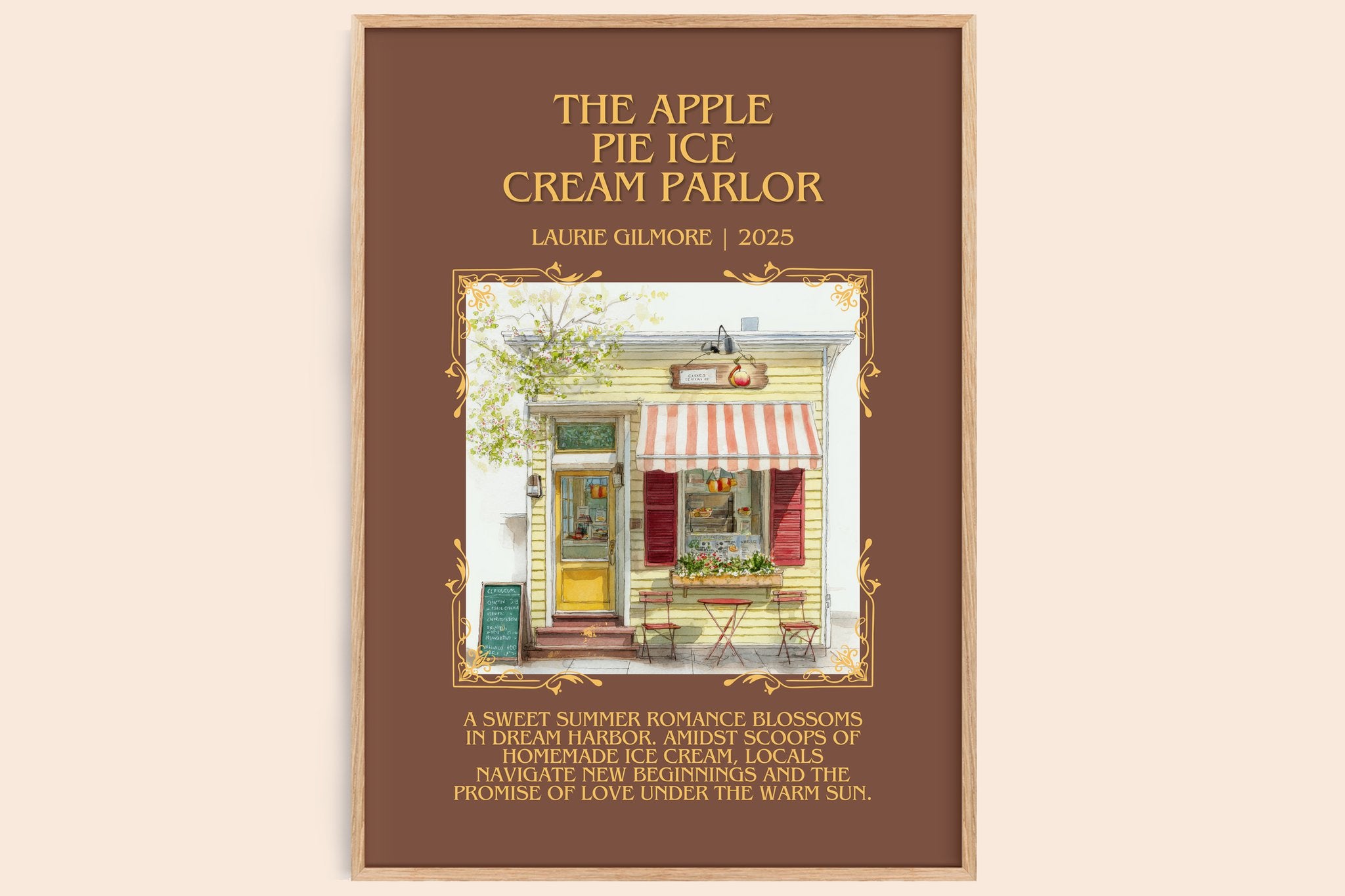 Apple Pie Ice Cream Parlor Minimalist Book Poster by Laurie Gilmore
