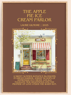 Apple Pie Ice Cream Parlor Minimalist Book Poster by Laurie Gilmore – image 1