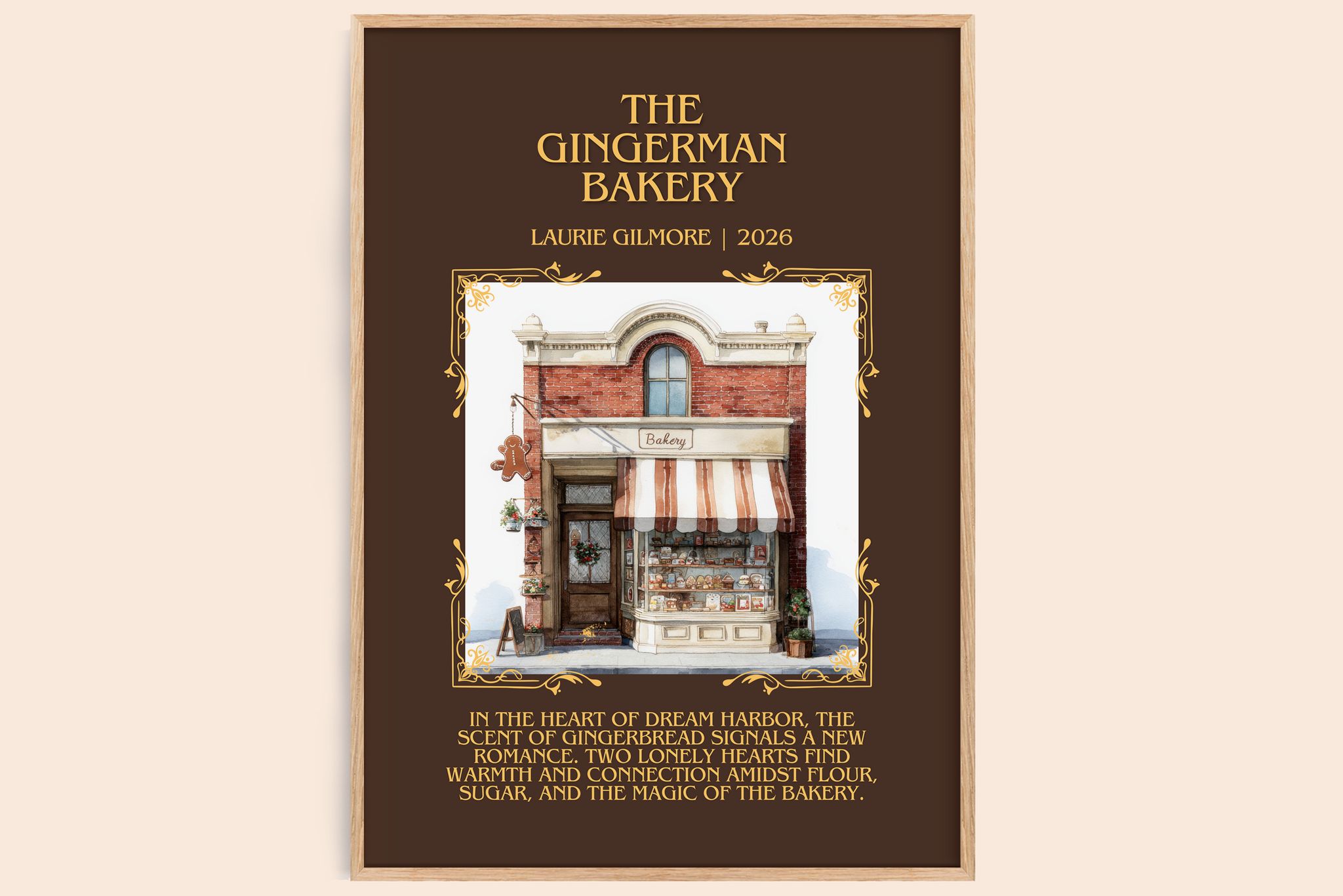 The Gingerman Bakery Minimalist Book Poster by Laurie Gilmore