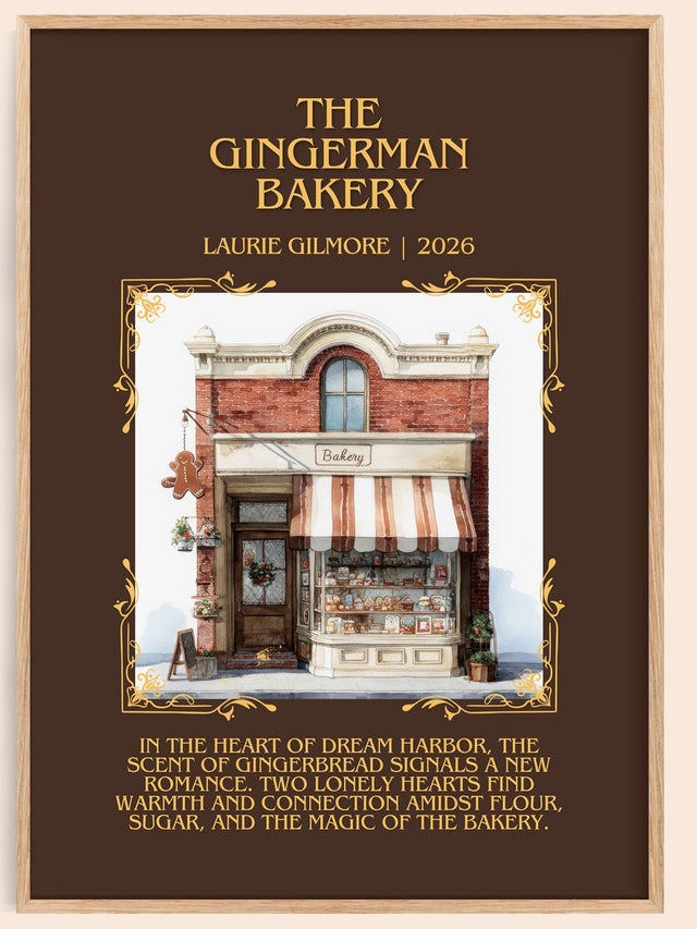 The Gingerman Bakery Minimalist Book Poster by Laurie Gilmore