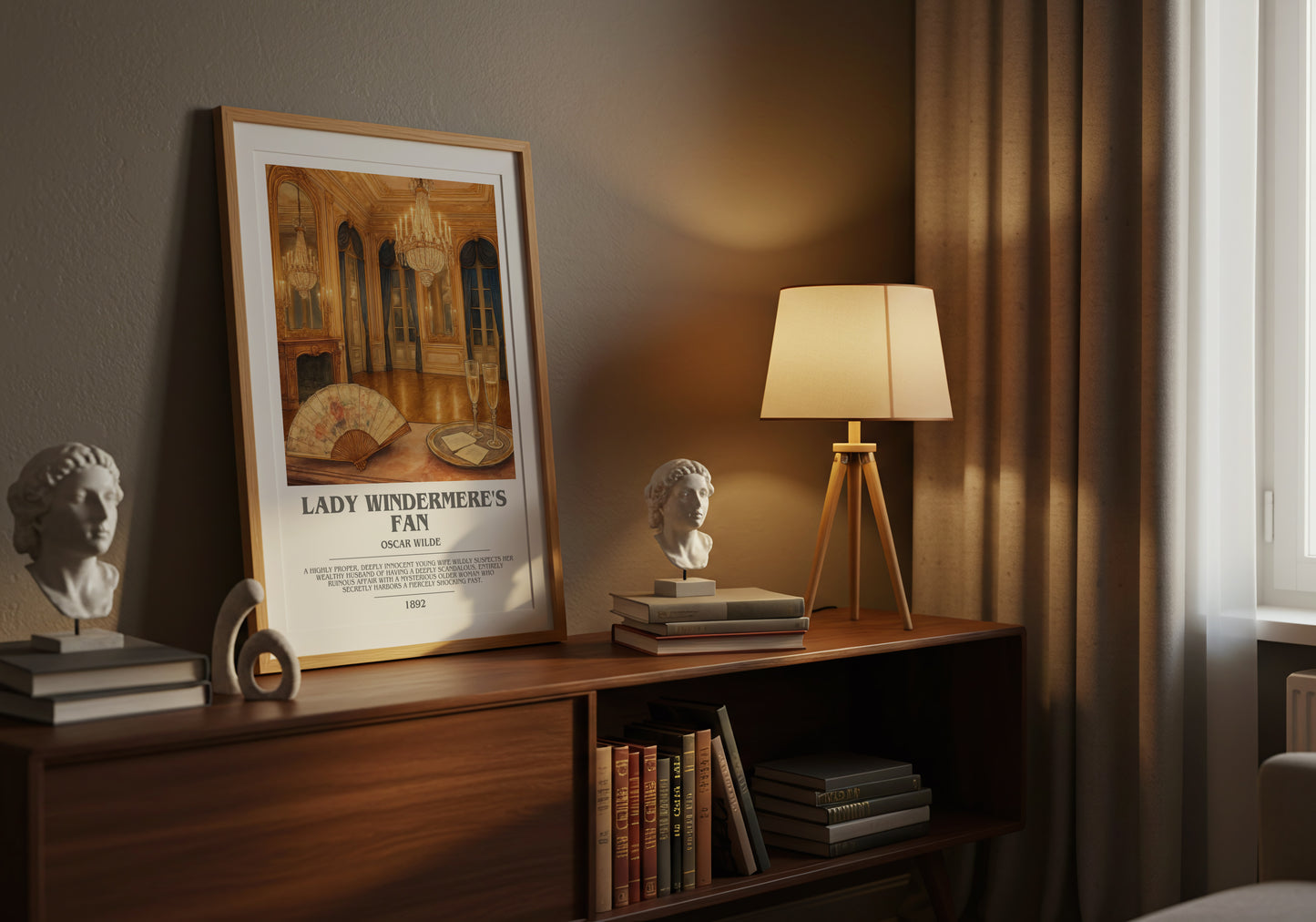Lady Windermere's Fan bookish book poster framed on wall – classic literature wall art