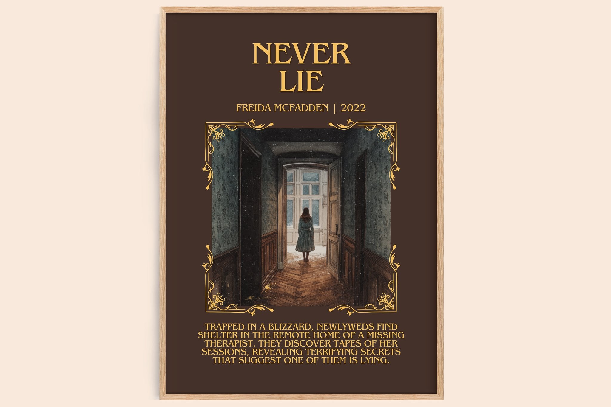 Never Lie Minimalist Book Poster by Freida McFadden