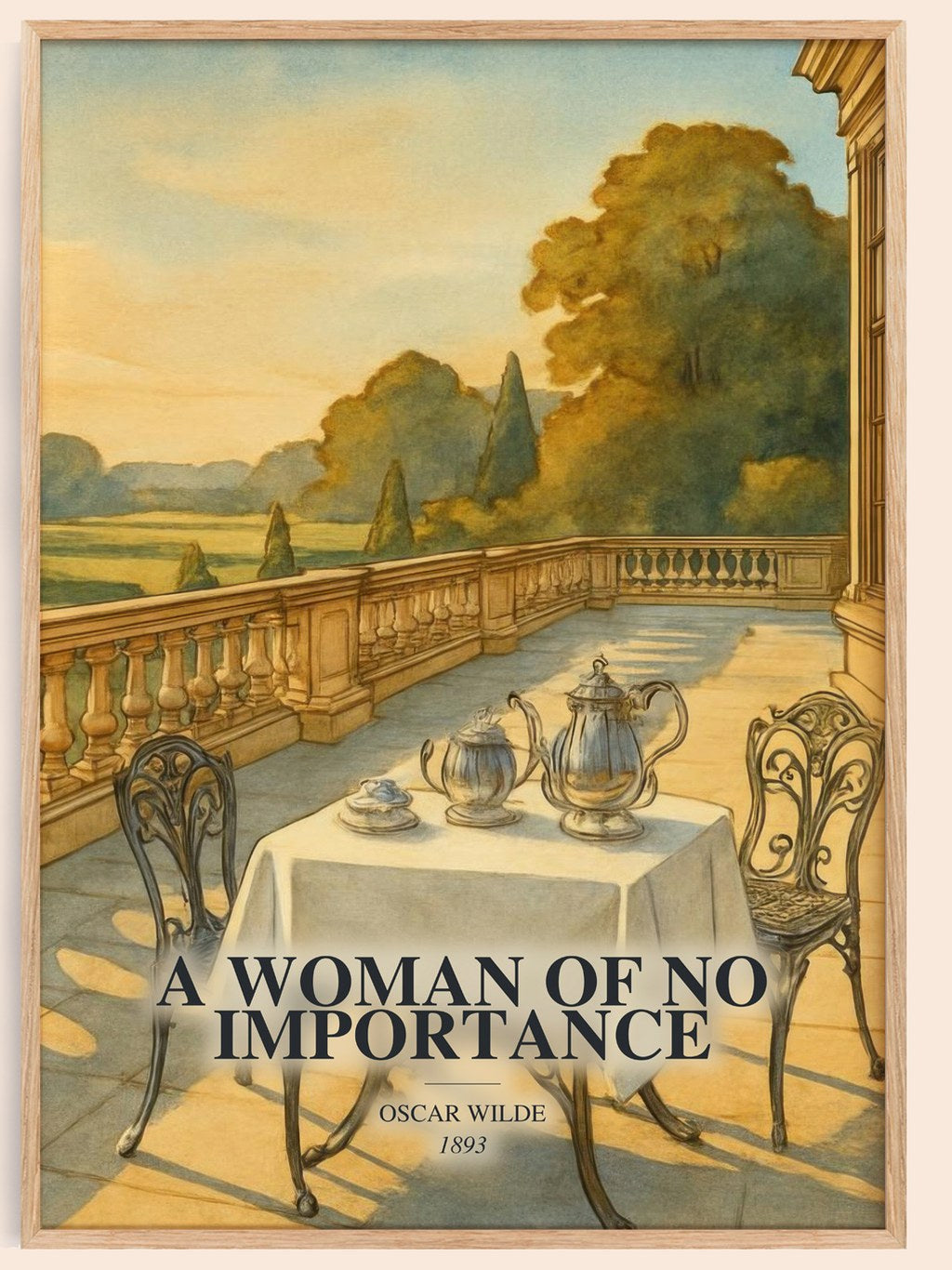 A Woman Of No Importance watercolour book poster by Oscar Wilde – framed literary art print