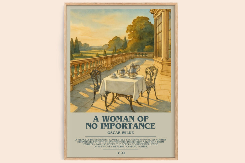 A Woman Of No Importance bookish book poster by Oscar Wilde – framed literary art print