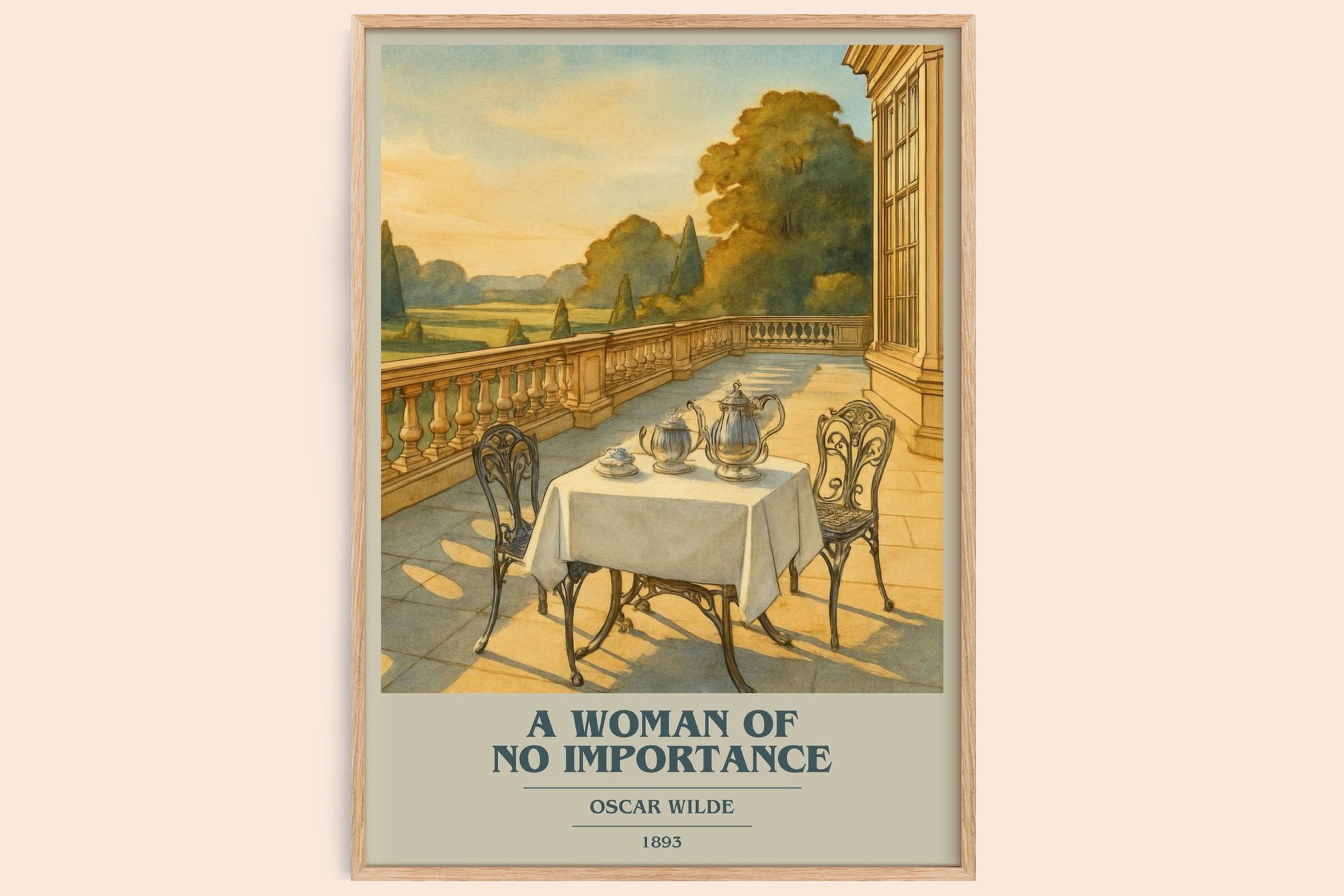 A Woman Of No Importance book cover book poster by Oscar Wilde – framed literary art print