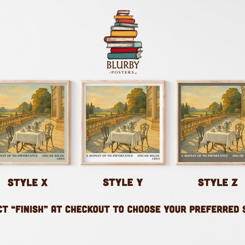 A Woman Of No Importance literary print in frame leaning in hallway – classic literature wall art
