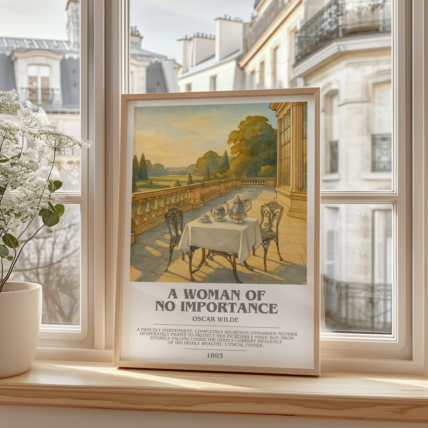 A Woman Of No Importance bookish poster colour and style options – Oscar Wilde book art