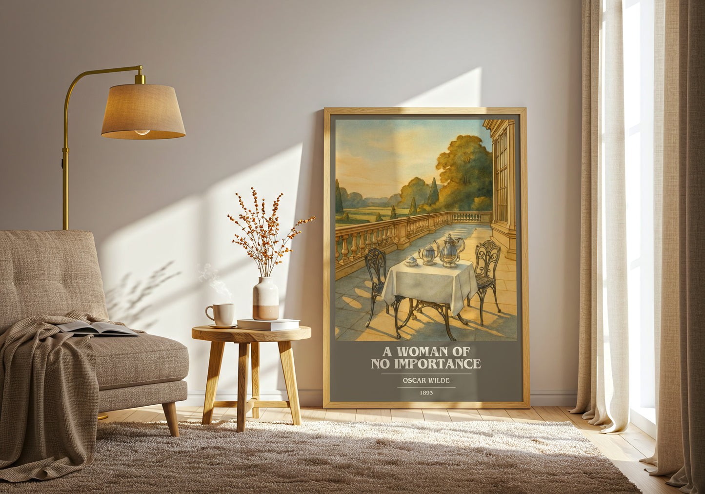 A Woman Of No Importance book cover print on bookshelf – Oscar Wilde fan gift