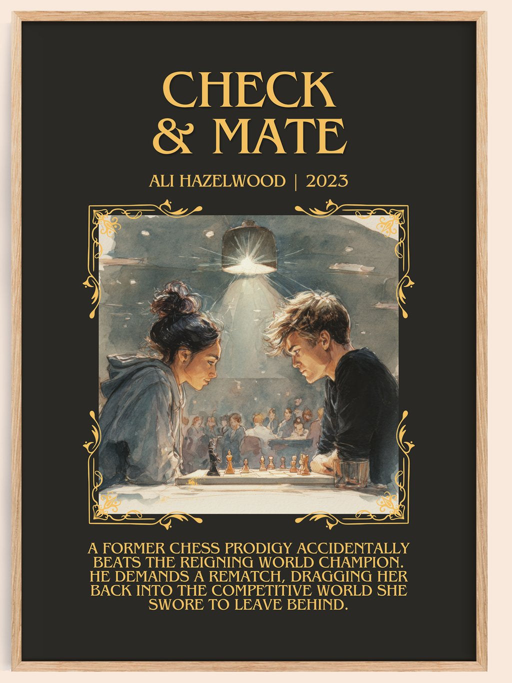 Check & Mate Minimalist Book Poster by Ali Hazelwood – book poster