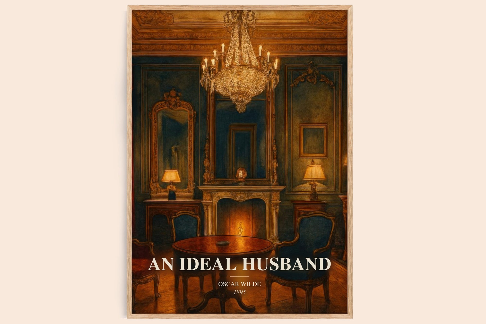 An Ideal Husband watercolour book poster by Oscar Wilde – framed literary art print