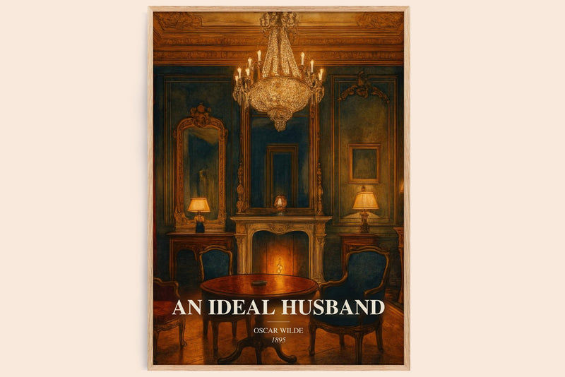 An Ideal Husband watercolour book poster by Oscar Wilde – framed literary art print