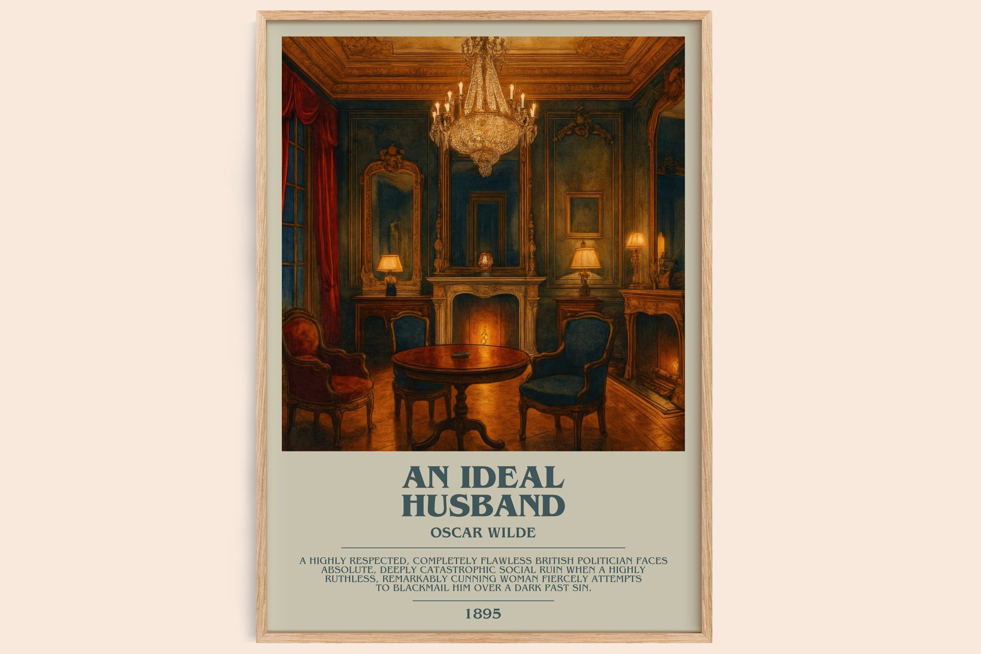 An Ideal Husband bookish book poster by Oscar Wilde – framed literary art print
