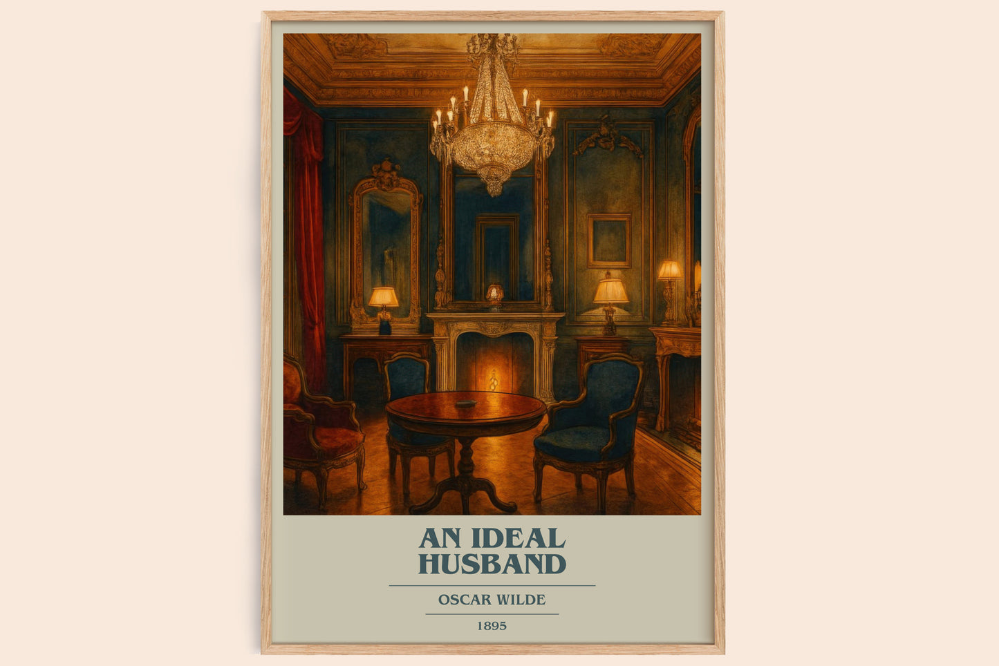 An Ideal Husband book cover book poster by Oscar Wilde – framed literary art print