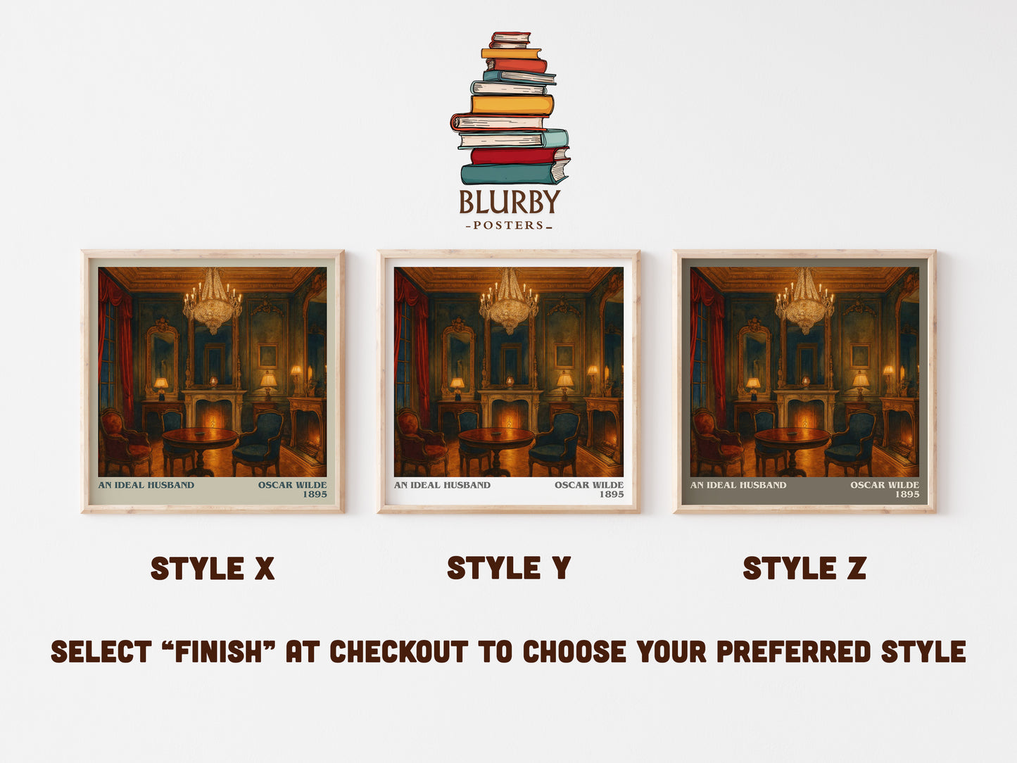 An Ideal Husband literary print in frame leaning in hallway – classic literature wall art